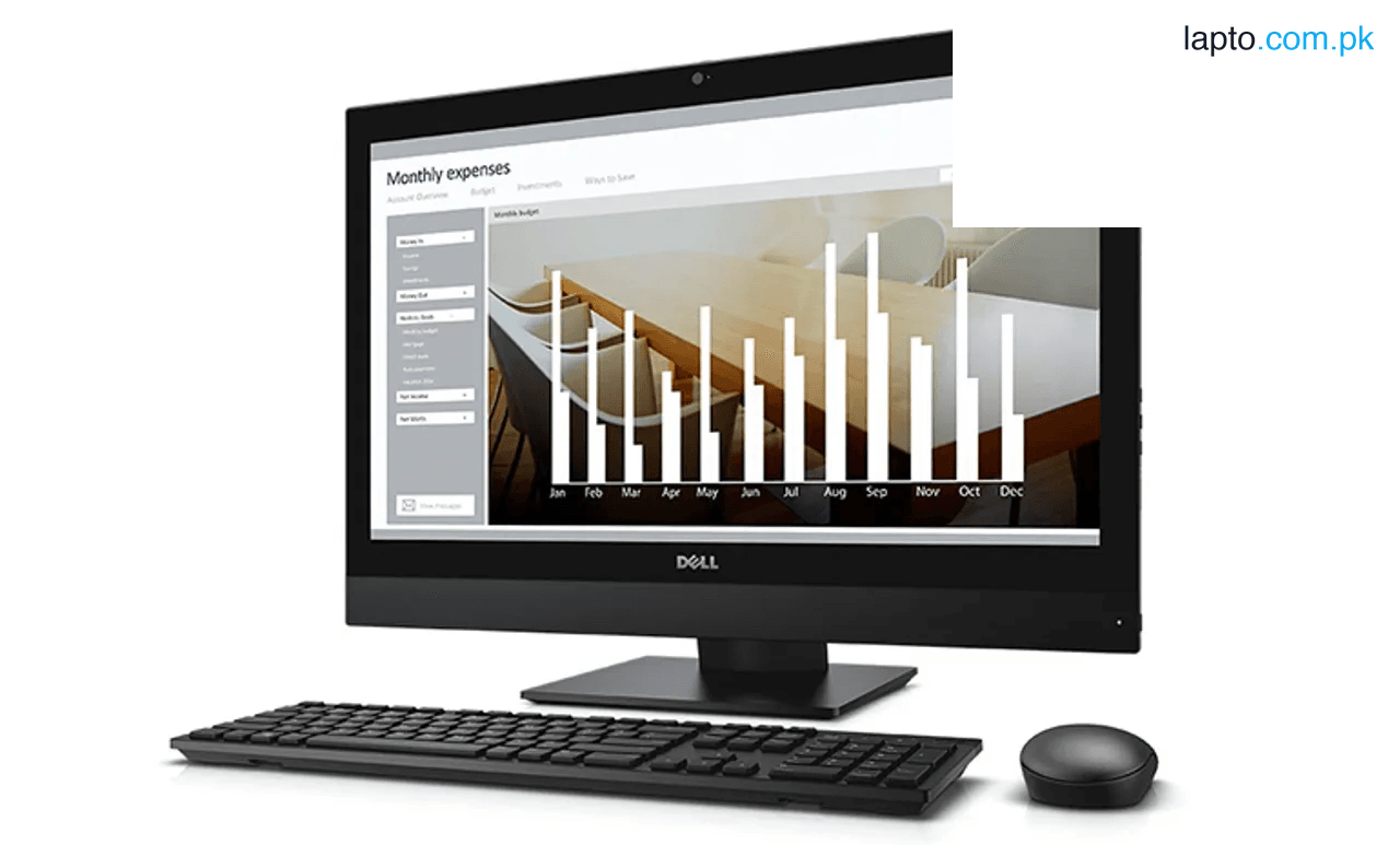 Optiplex 7440 All-In-One System - Core I5 6th Generation - Ram 8GB DDR4 - 500GB HDD - WIFI, WEBCAM - Black - With Non-Genuine Base