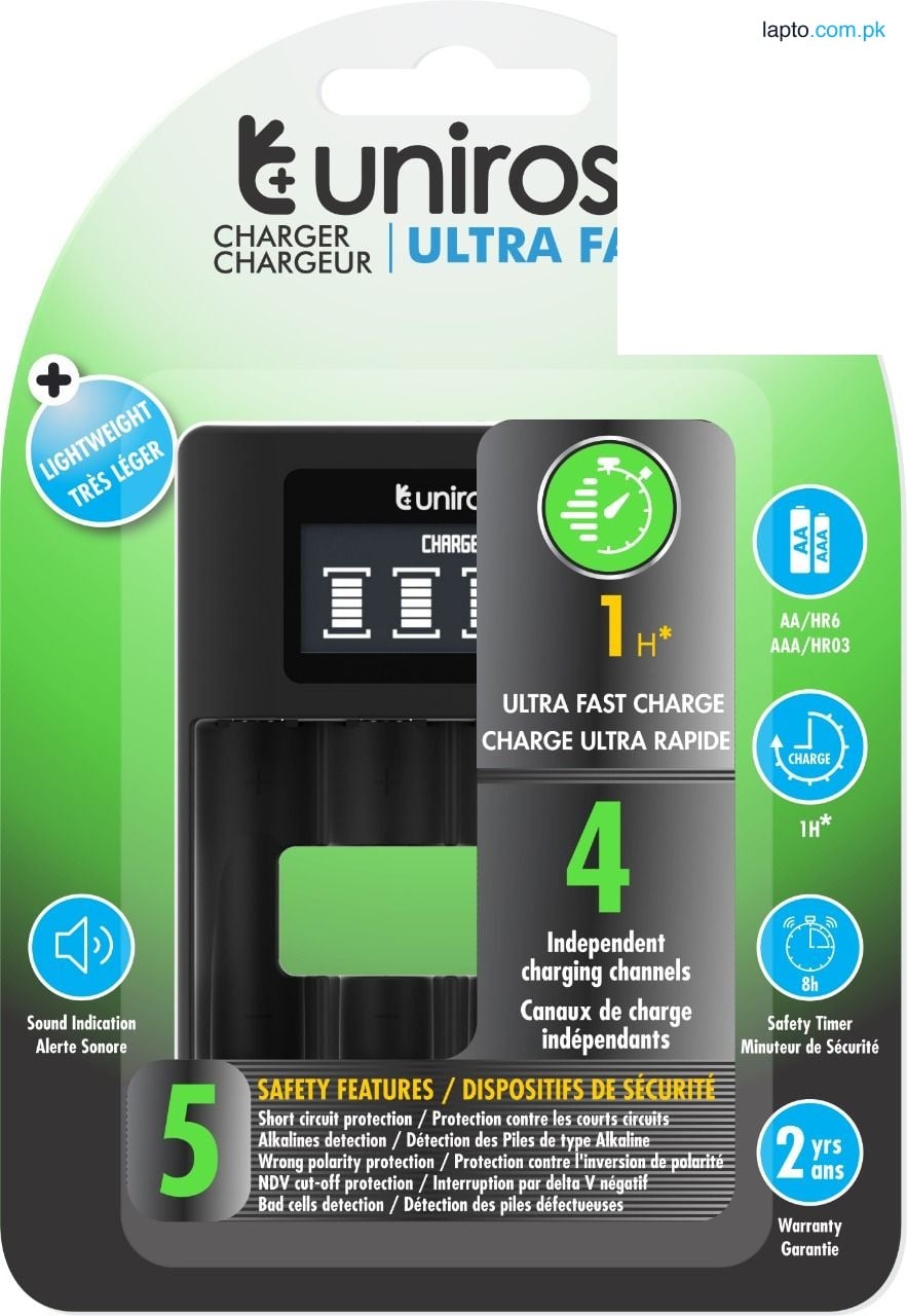 Uniross Original ULTRA FAST 1 Hr LCD CHARGER FOR AA / AAA Cell Batteries