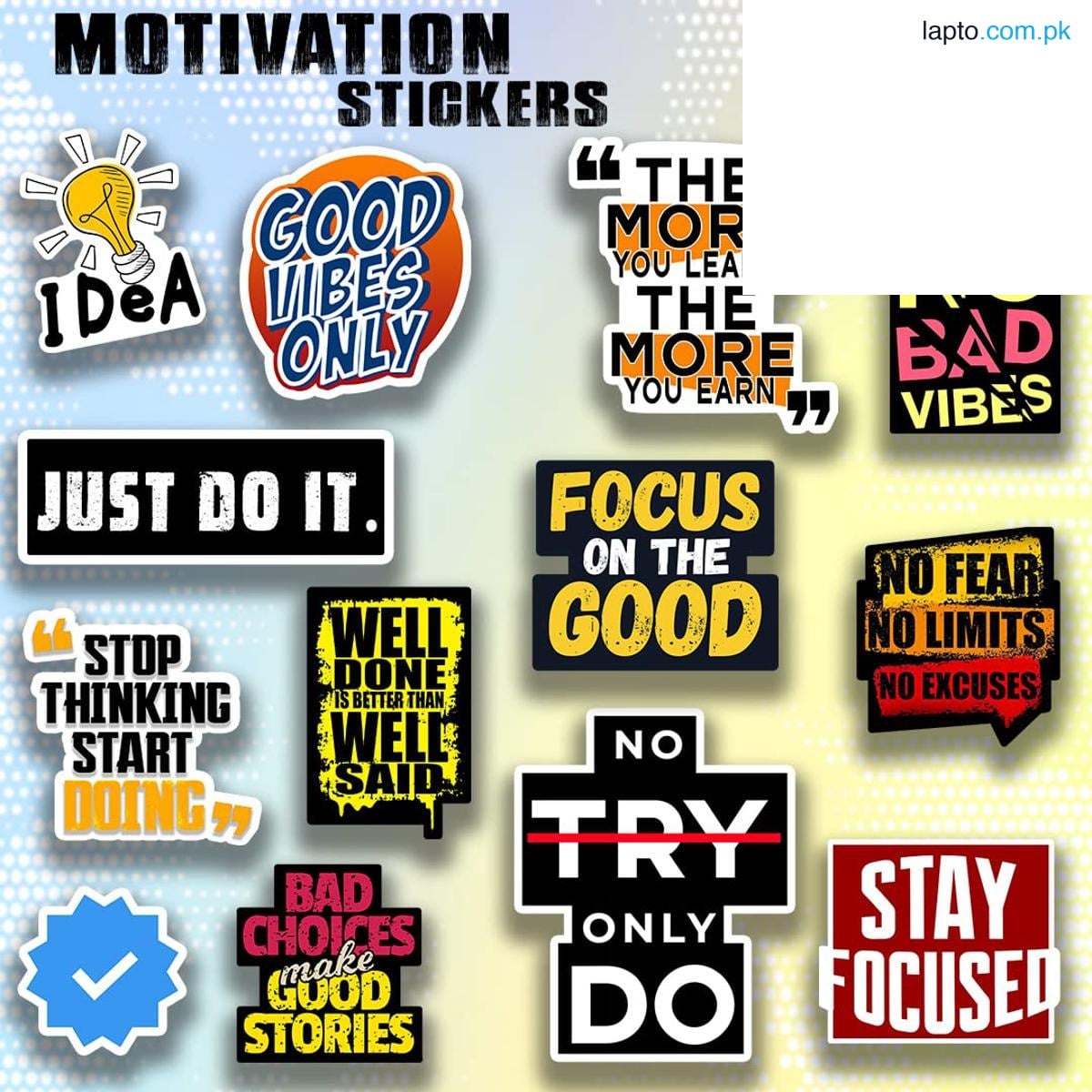 Motivation stickers Inspiration Pack of 13 Vinyl Sticker Motivation Quotes Stickers for Laptop Trackpad All Models Laptop Sticker Laminated Vinyl Printed DIY Notebook, Laptop, Bicycle, Helmet