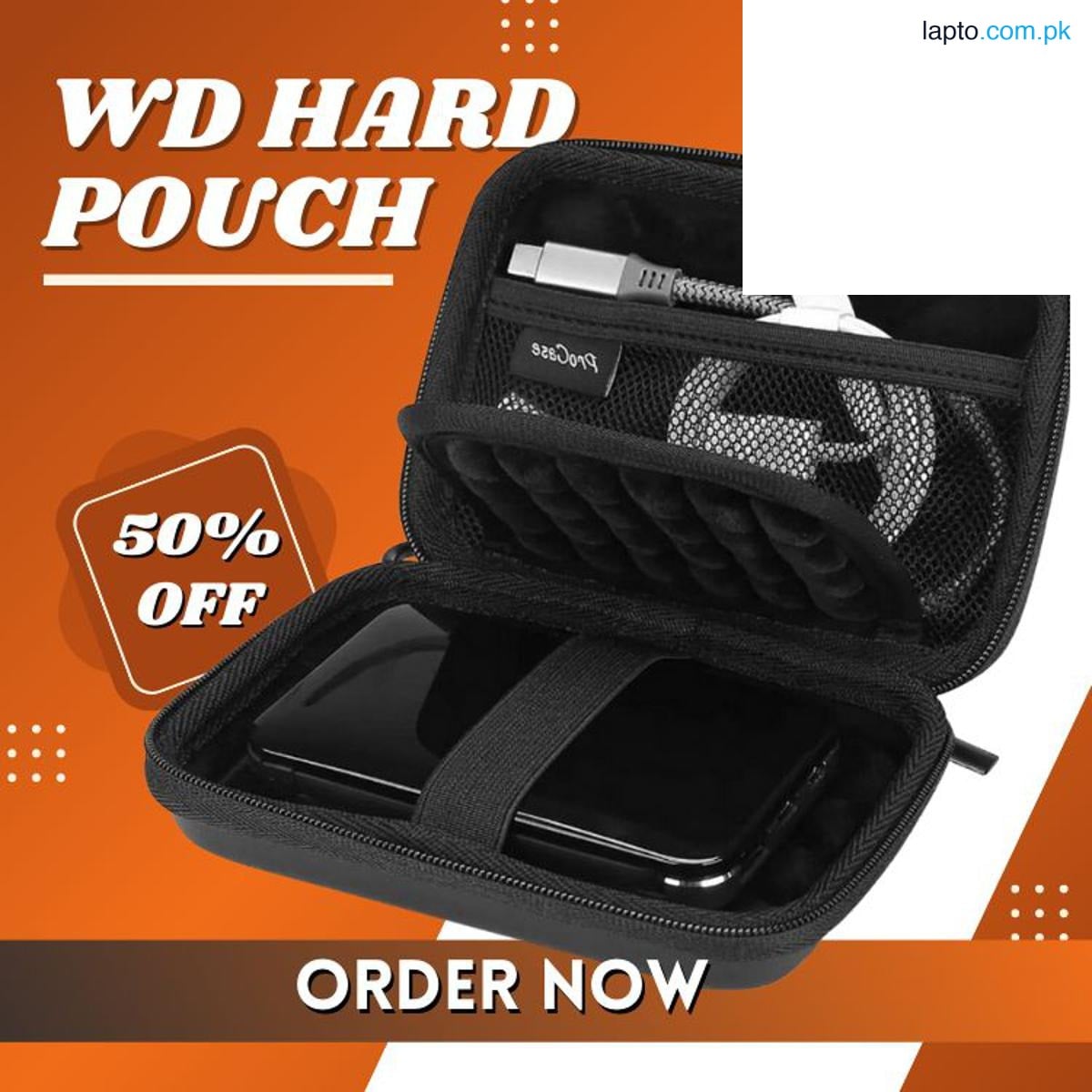 VALLOR™ External Hard Drive Pouch Case for Hard Drive & Other Accessories - Black