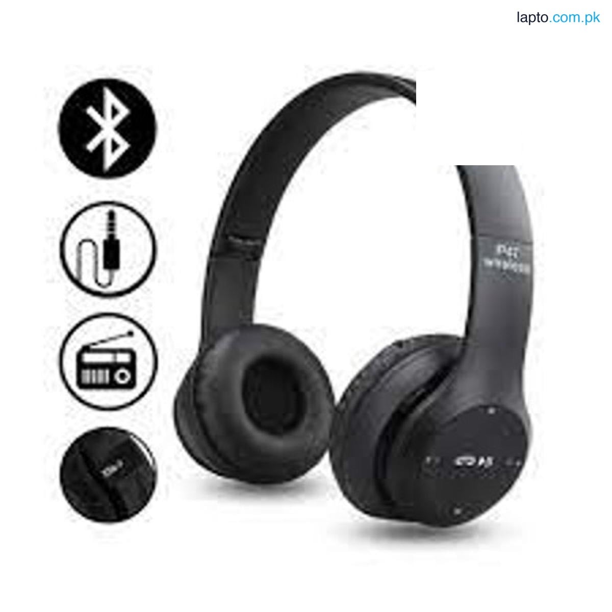 P47 Wireless Bluetooth Headphones, Foldable Headset with Built-in Mic, Noise Cancellation, 120H Standby, 8H Talk Time
