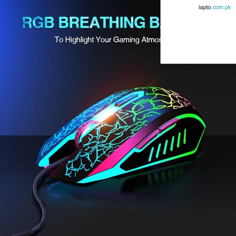 Gaming Mouse Full RGB Wired 6 Buttons Used for PC games and designing use Black Full RGB