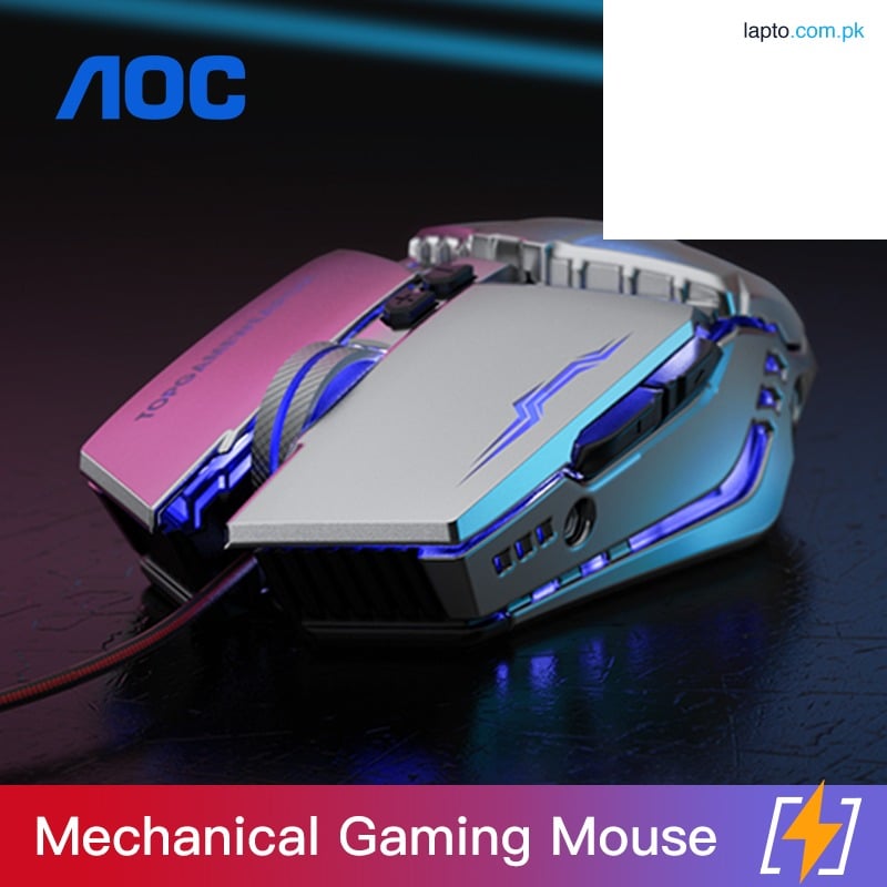 AOC GM110 Wired Mouse 3200DPI USB Connection With Colorful LightsUsed for PC games and office use