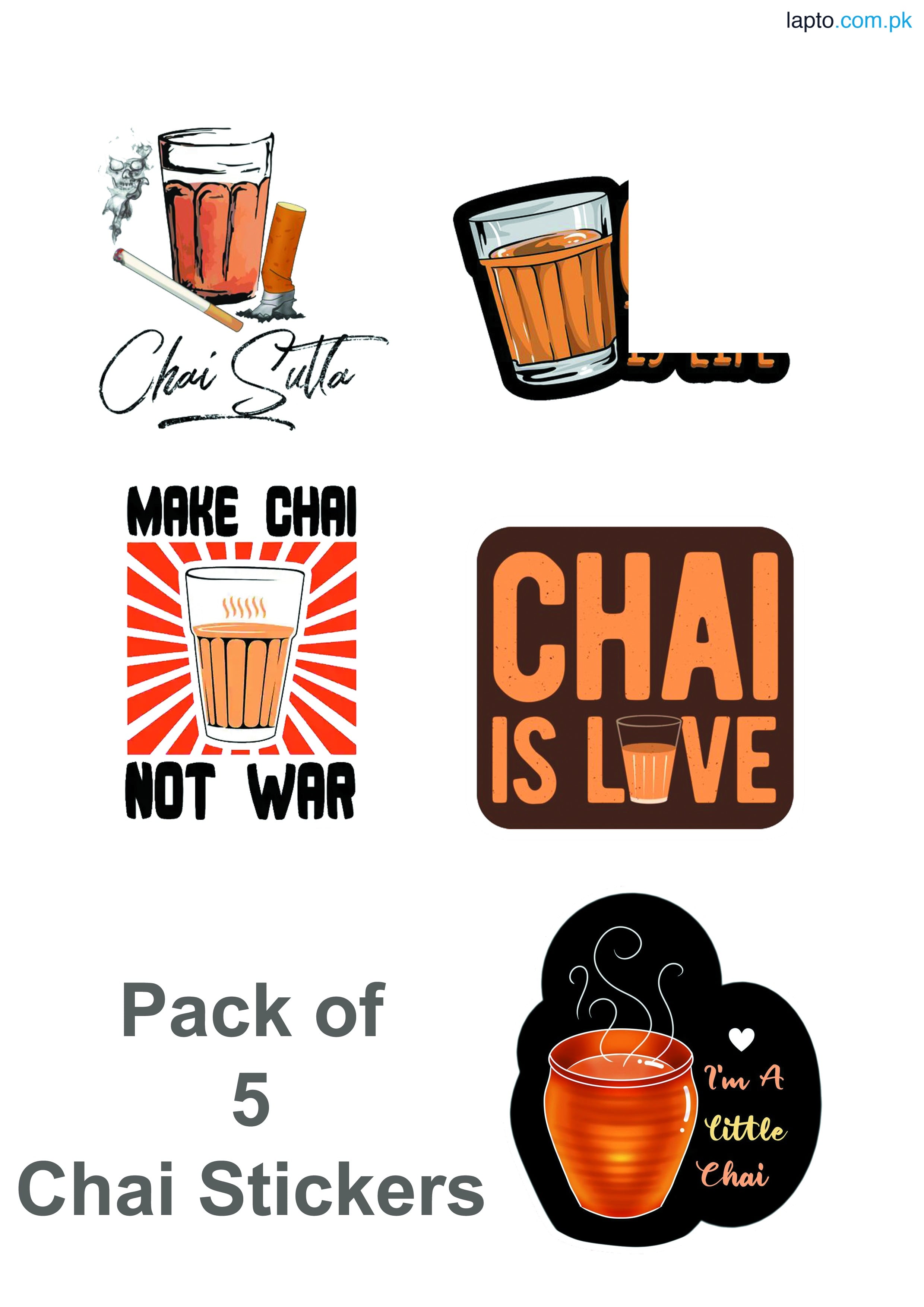 Chai is Life Sticker - 3 inch x 2 inch - Pack of 5