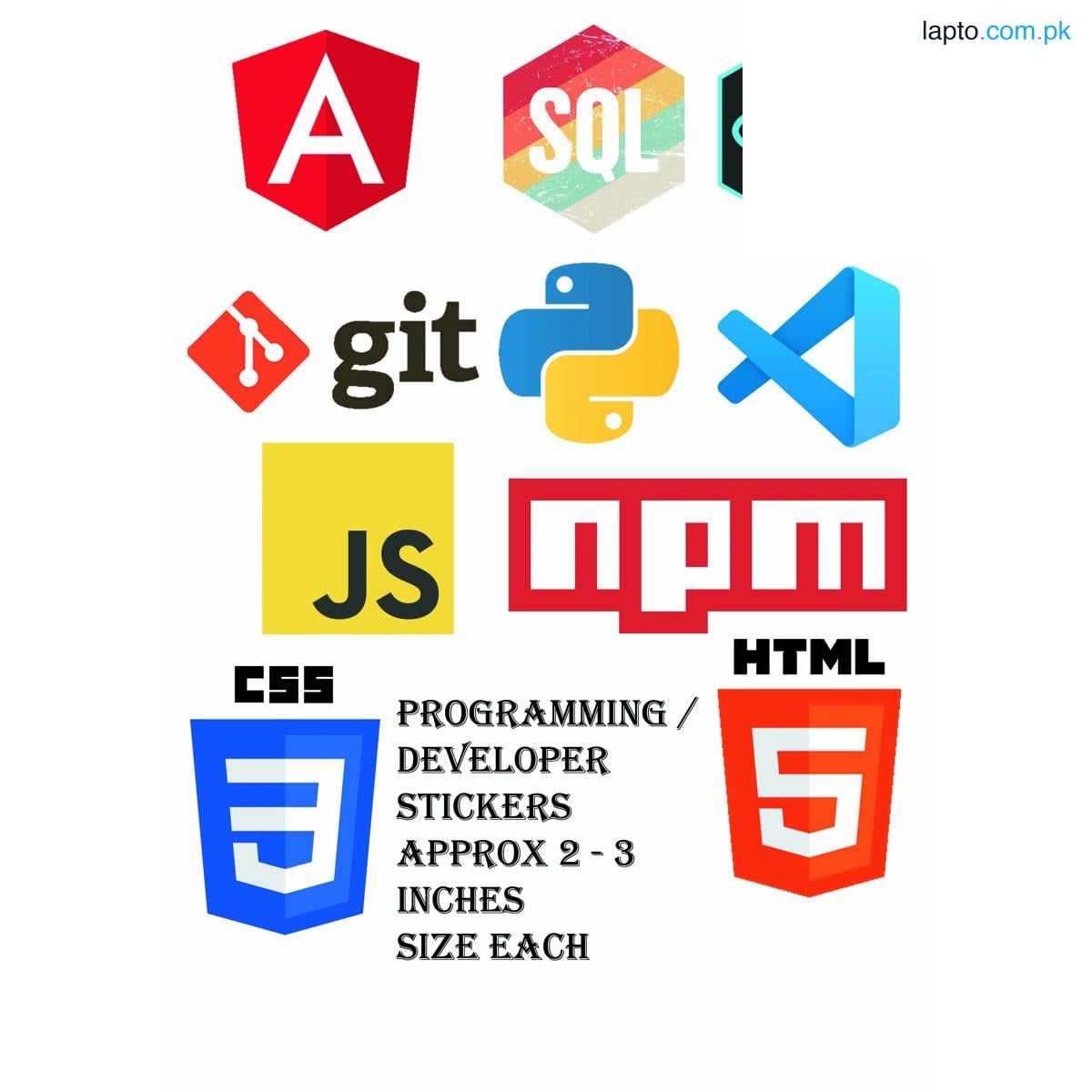 Programming & Software Developer Sticker Pack of 10 Coding Language Decals Web Developer Essentials Stickers Git NPM SQL & React Logos for Laptop & Gadgets Sticker 2inchx2inch each sticker size Programmer Life Tech Stickers VS Code Angular & Programming