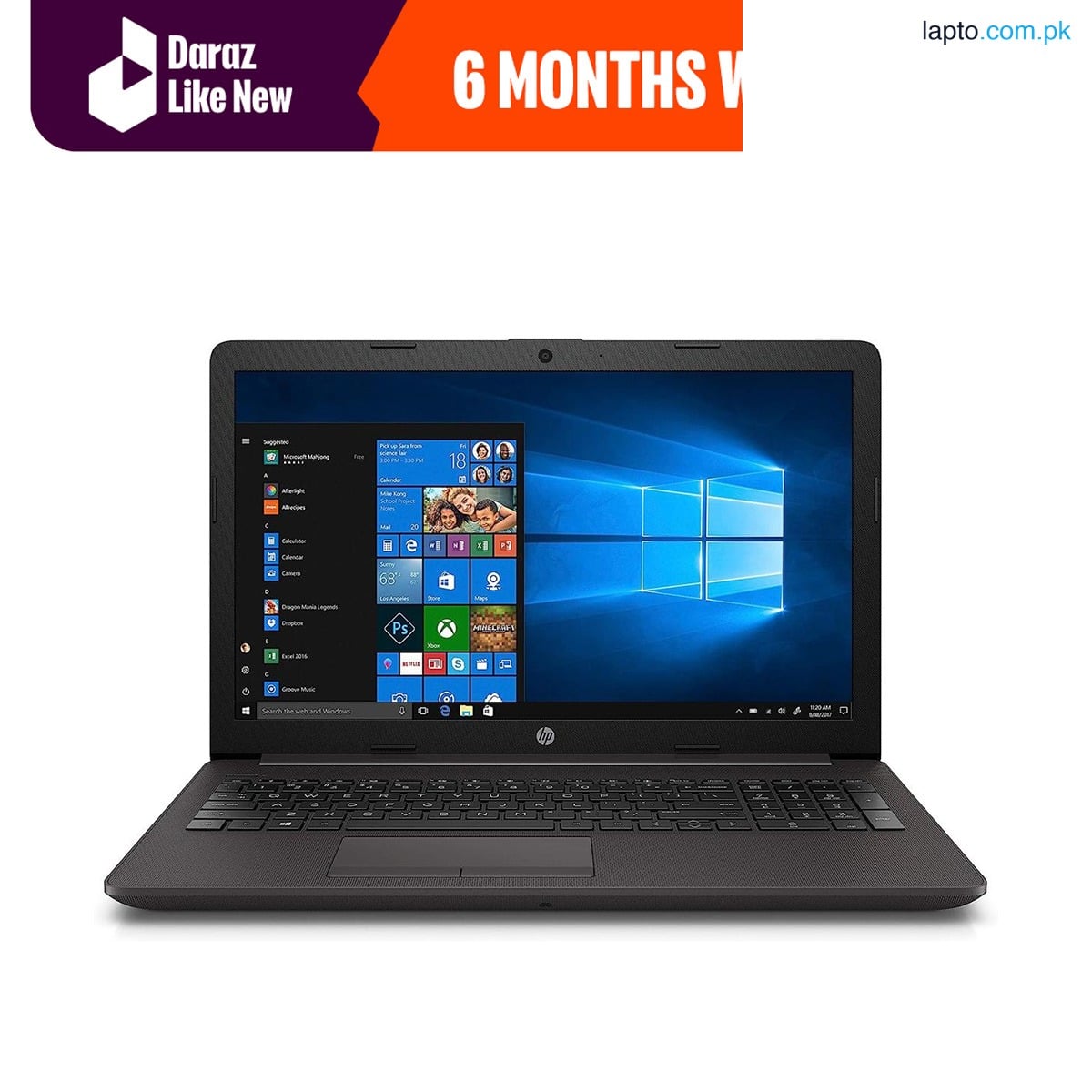 HP 255 G6 15.6" Laptop, AMD A6 Dual-Core Processor , 4GB RAM, 500GB HDD, AMD Radeon R4 Graphics, DVD-RW, HDMI, Bluetooth, HDMI, Webcam, Windows 10 - Daraz Like New Laptops