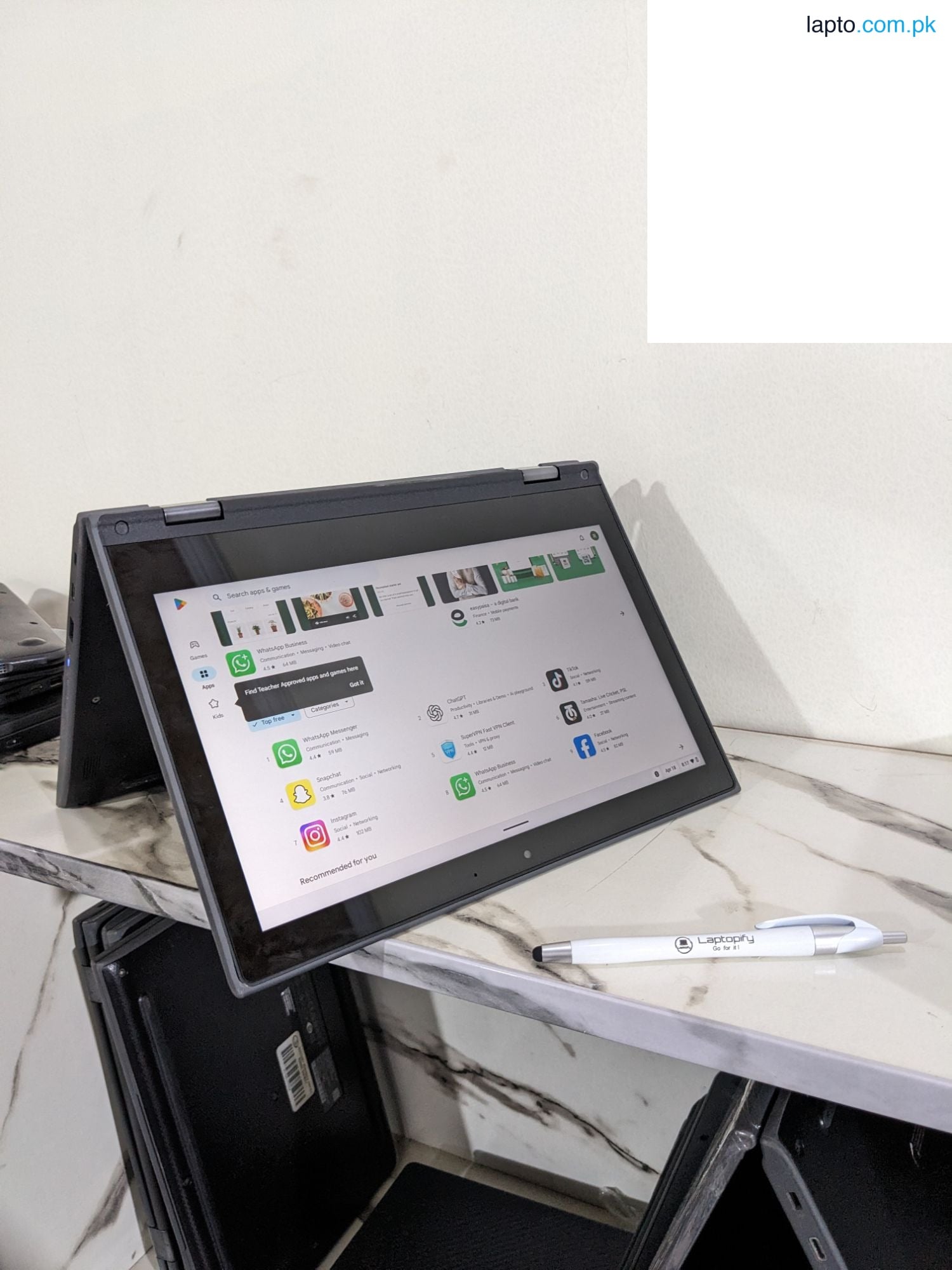 Lenovo Chromebook 300e - X360 2-in-1 - (FREE STYLUS PEN GIFT) - Touch Laptop and Tab - 4GB Ram - 32GB Storage - Touch x 360° Rotatable - Type C Charger - Auto Update 2027/2029