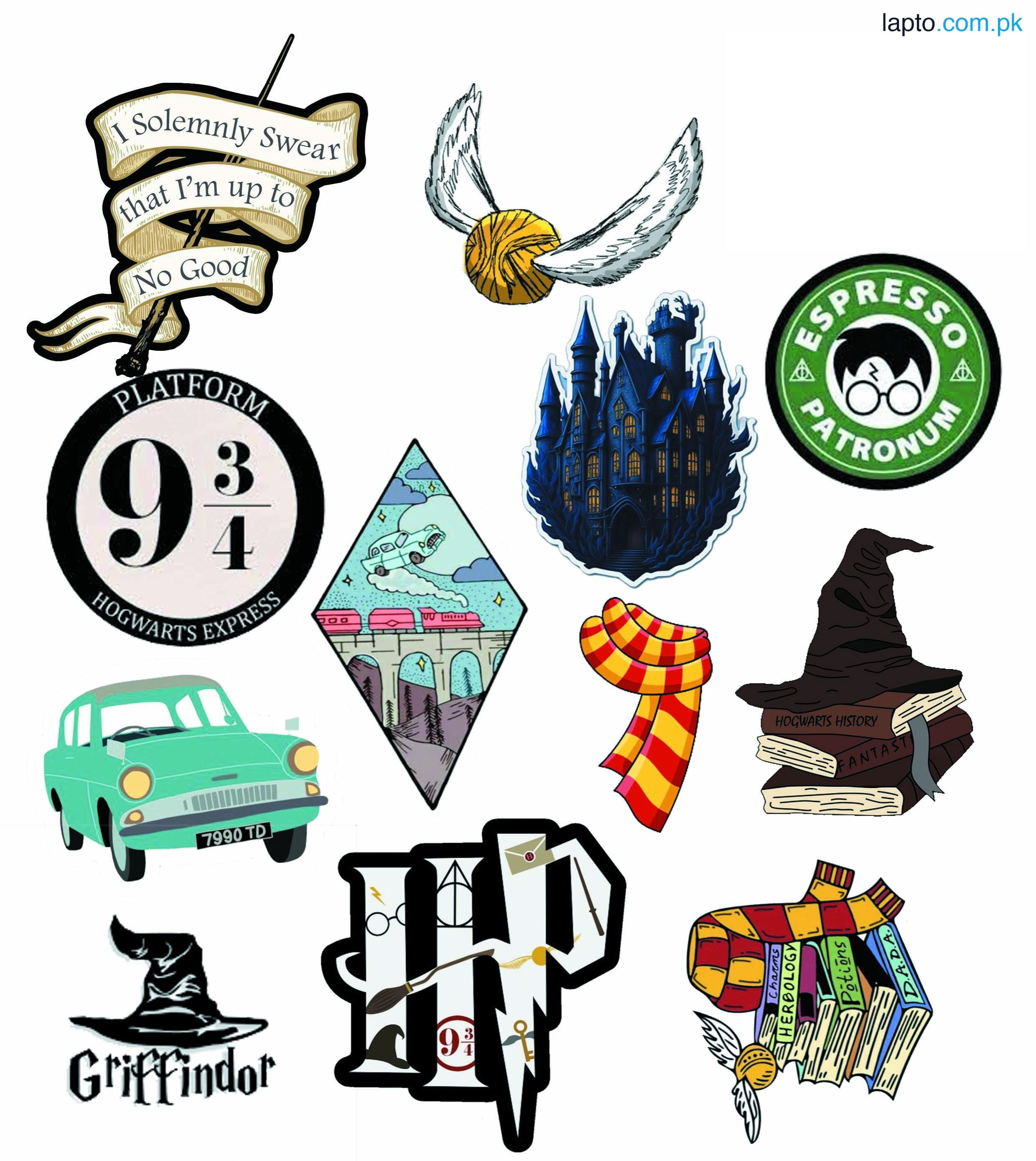 Harry Potter Stickers - 3 inch x 2 inch approx - Sticker for Laptop - Sticker for Mobile