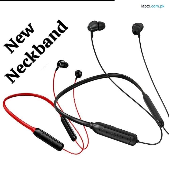 Wireless Bluetooth Handsfree Sports Earphone with Magnetic Design, Stereo Bass, Noise Reduction, and Dual Device Connectivity Black and Red