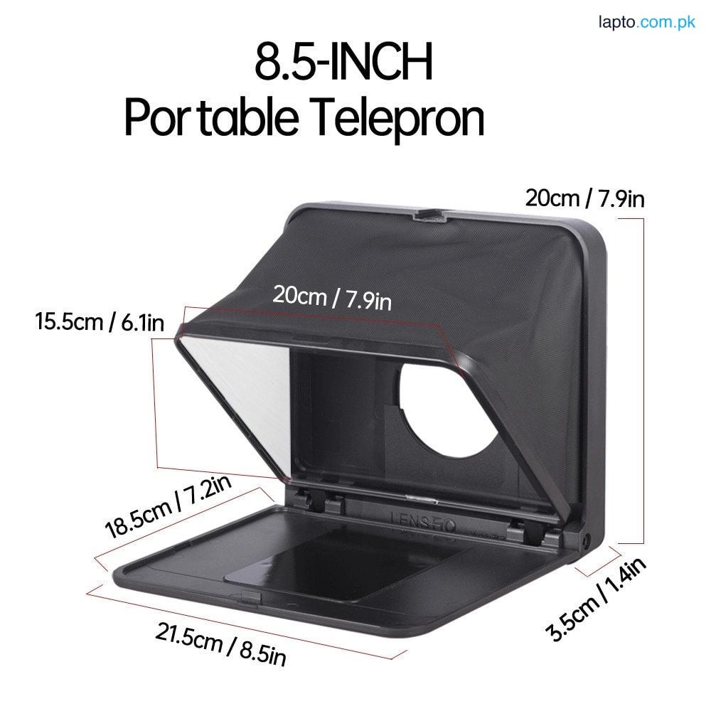 LENSGO TC7 Teleprompter for iPad Tablet Smartphone DSLR Camera w/Remote Control, APP Compatible with iOS & Android System for Online Teaching Vlogger Live Streaming Interview, Fold in One Sec (Black,Red)