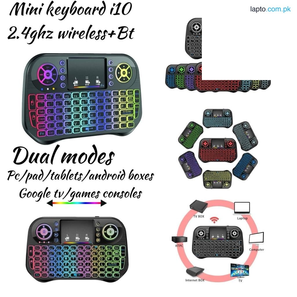 Bluetooth +2.4G Wireless Dual Mode Mini Keyboard for Smart LED Tv, Computer, Laptop, Tv Box and Smartphones