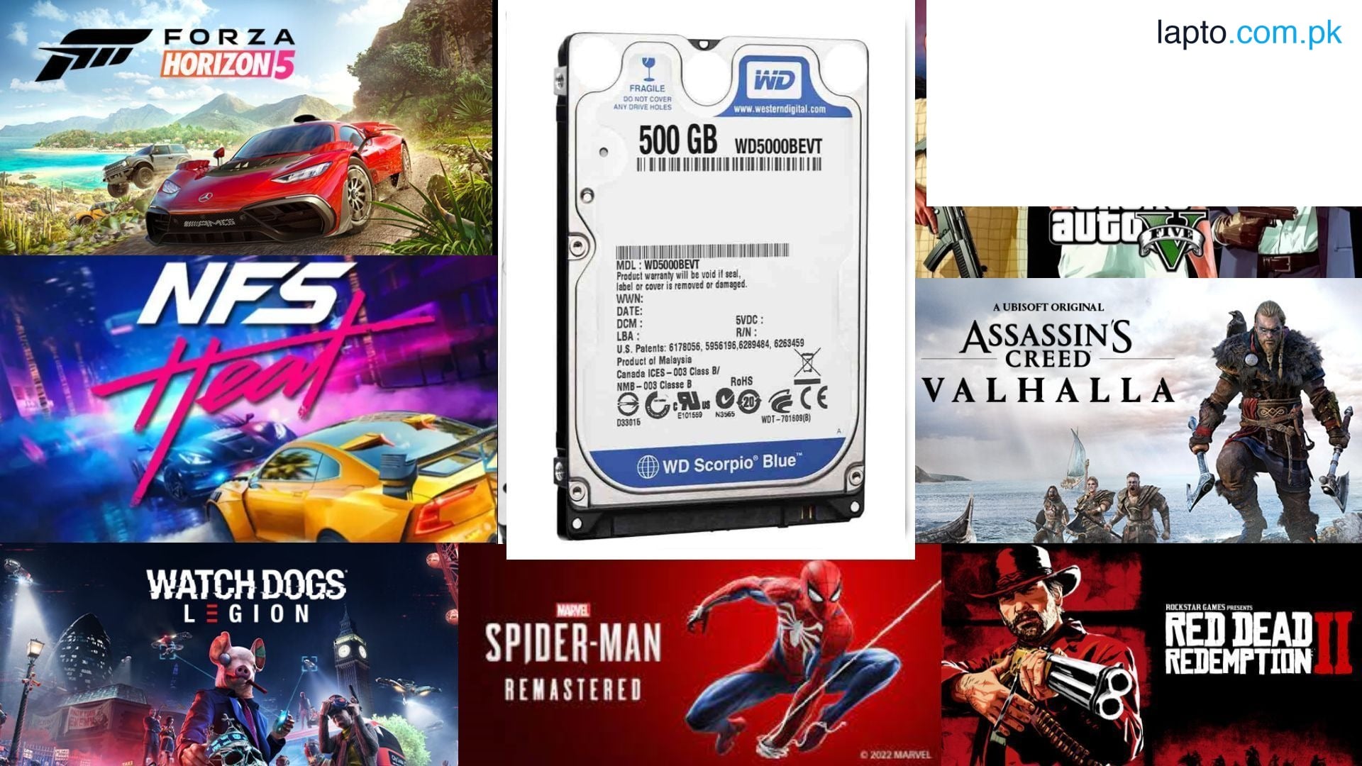 Hard Drive 500gb For laptop - Full of Games - Mix Brand