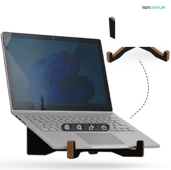 ENRG X-Cross Laptop Stand Support 13 to 17 Inches MDF Wood Feel Organic Portable Inter-lock Design Cooling Air Flow Design Folding