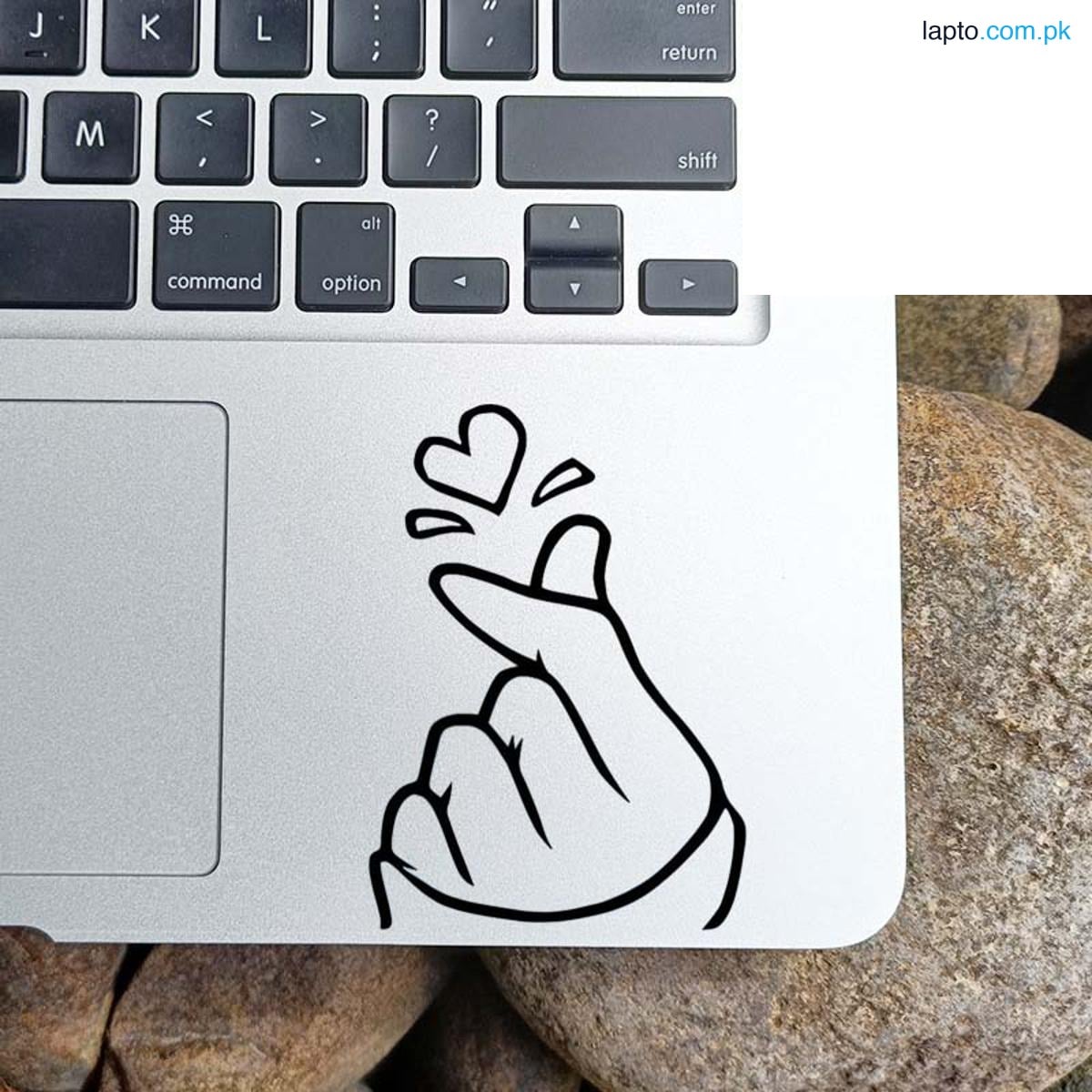 BTS Logo Finger Heart Love Korea Sign Vinyl Decal Laptop Sticker, Laptop Stickers for Boys and Girls, Bike Stickers, Car Bumper Stickers