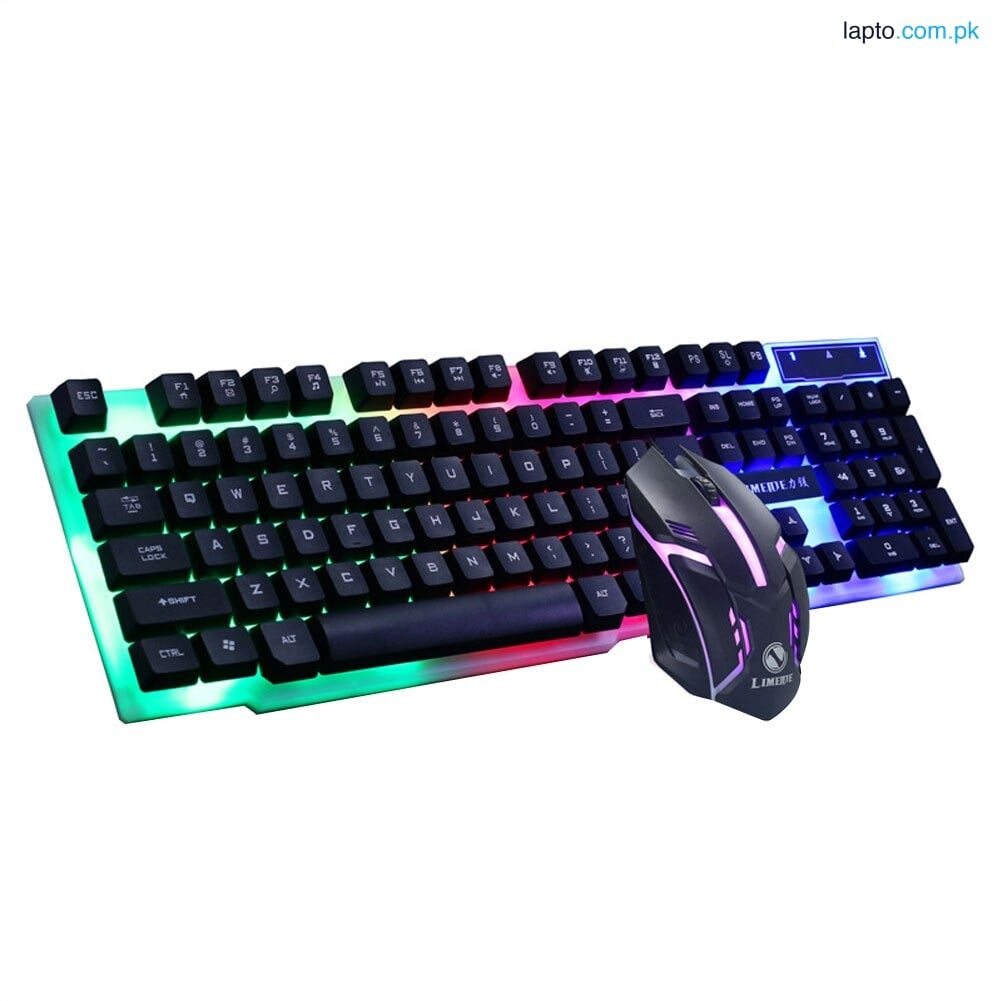 RGB Rainbow Gaming Keyboard and Mouse Combo, Compact 104Keys Backlit Computer Keyboard with Gaming Mouse, USB Wired Set for PC Gamer Laptop Work