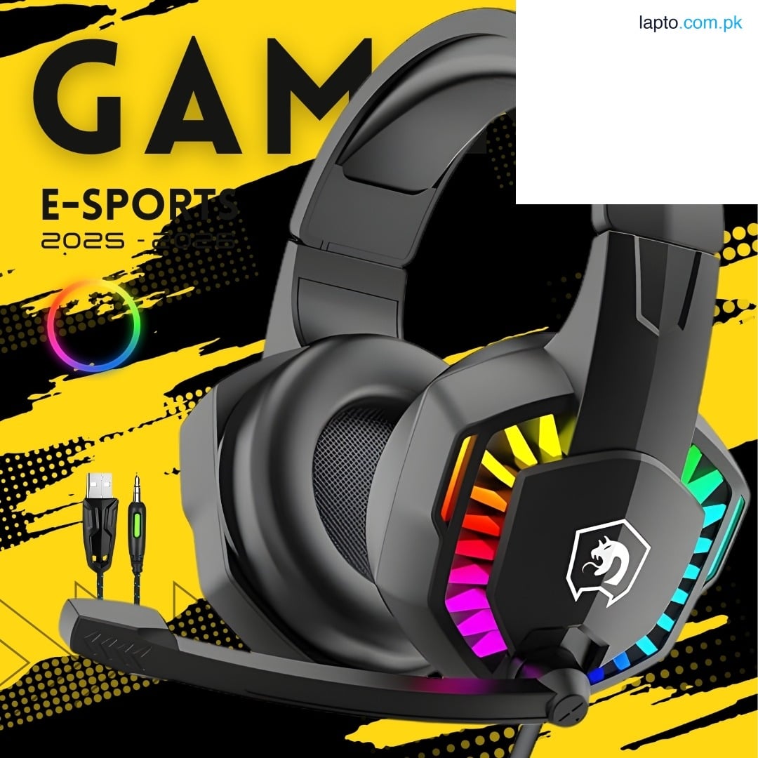 【PRO】 Gaming Headset with RGB Microphone for Nintendo Switch PS5 PS4 PC Gaming Headsets / Head Phone / Headphone Over Ear Noise Canceling Mic Wired Mode for Xbox PC