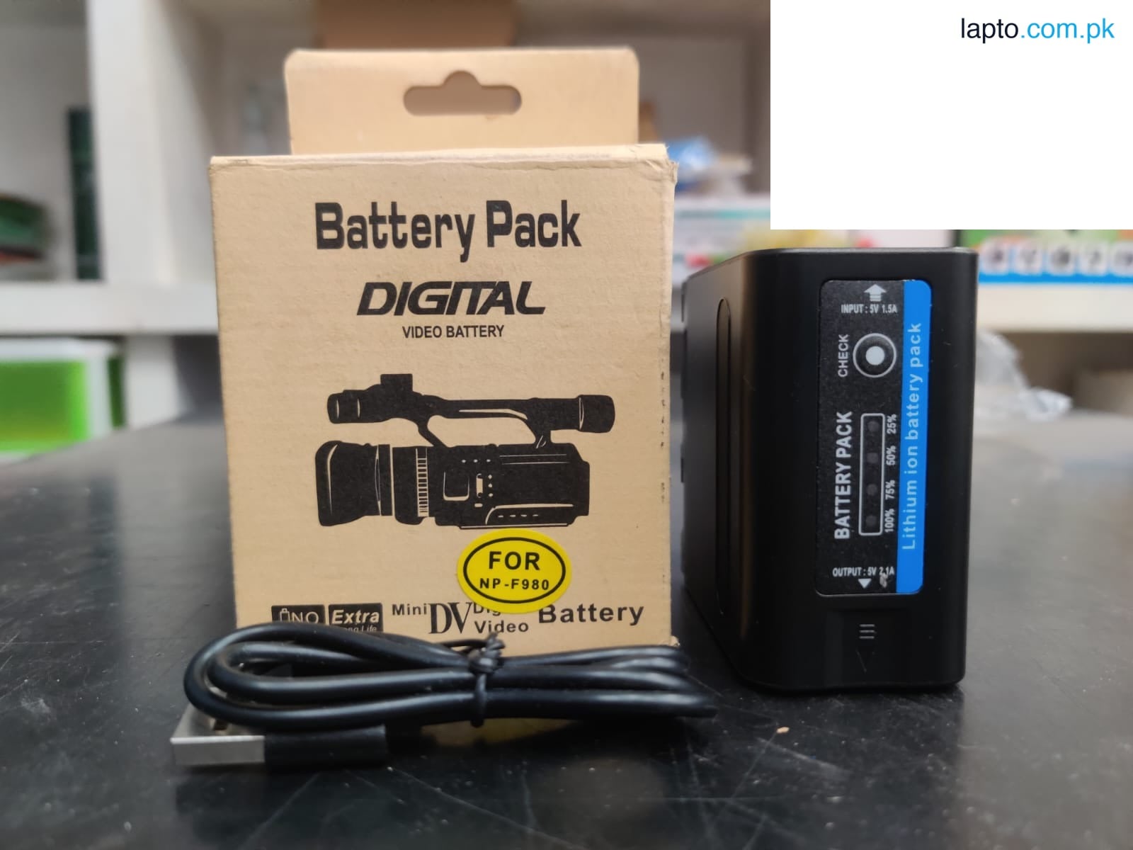 7800mAh NP F980 L-Series Info-Lithium Battery Pack for Sony Cameras + Power Bank + LED Light NP-980 High Capacity