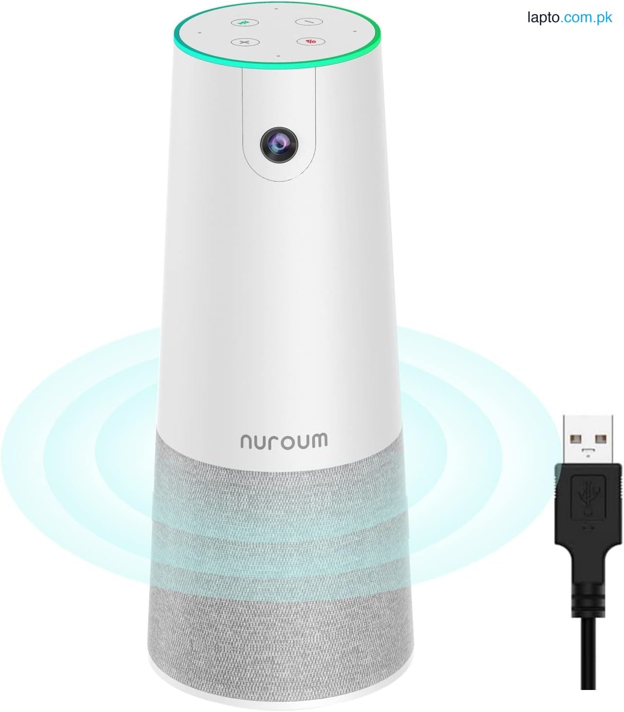 Conference Webcam Nuroum C20 w/Microphone&Speaker for 1080P Video Call, 100° Ultra Wide Angle, 13ft Voice Pickup, AI Noise-Cancel, All-in-one PC Camera, USB Plug&Play&Power Speakerphone for Zoom/Teams