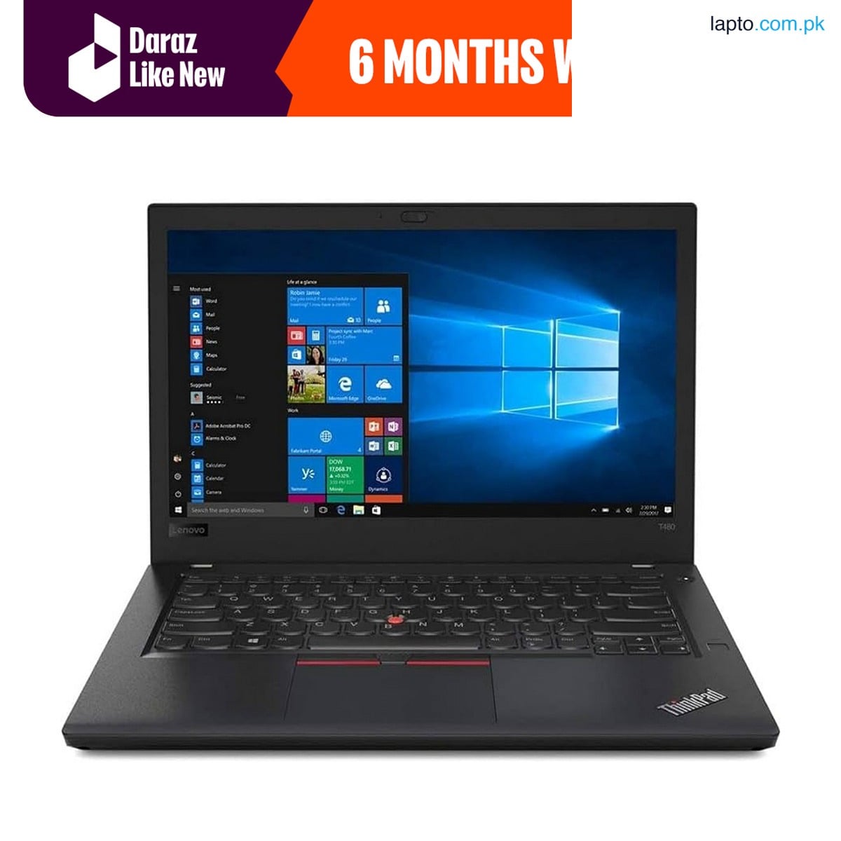 Daraz Like New Laptops - Lenovo ThinkPad T480 14"HD Display - Intel Core i5 (8th Gen) - 8 GB RAM - 256 GB SSD (Windows 11 Licensed) FREE LAPTOP BAG