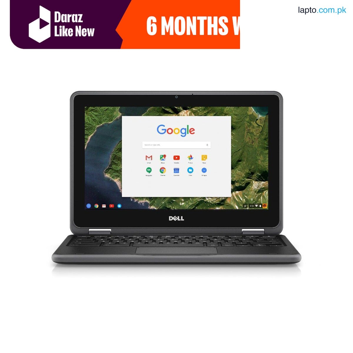 Dell 3189 Convertible Chromebook 11.6 inches HD IPS Touchscreen, Intel Celeron N3060 Up to 2.48GHz, 4GB Ram 16GB SSD, HDMI, WiFi, Webcam, Chrome OS - FREE LAPTOP BAG - Daraz like new laptops
