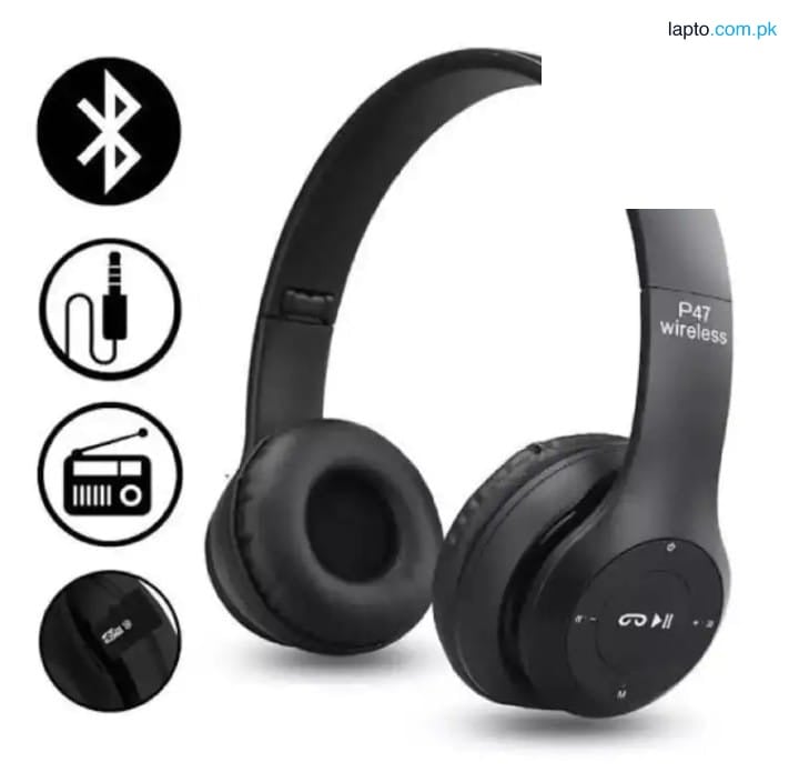 Foldable Headset for Music Calling Talking Memory Card Supported Option FM Radio Pubg Gaming with Mic Microphone Stereo Bass 3.5mm Audio Jack Support With SD Card Options