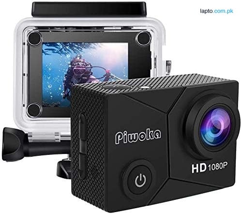 "Piwoka Action Cam - Full HD 1080P 12MP Underwater Camera, Waterproof 30M, Helmet Camera 140° Wide Angle Lens - Ideal for Beginners with Accessories Kits uk import A R61 SKY