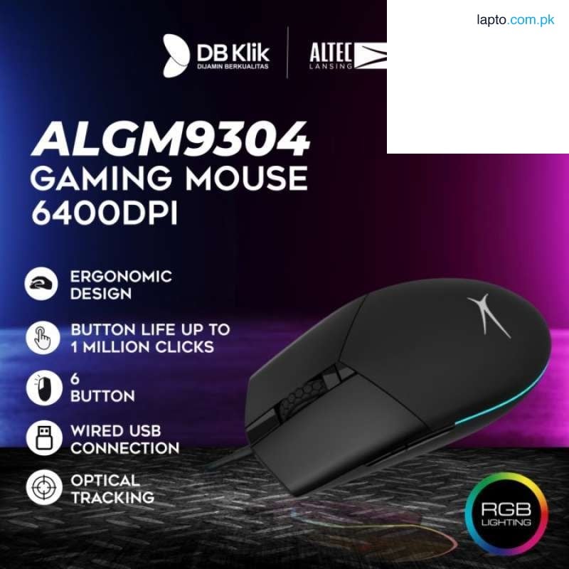 Gaming mouse altec lansing ALGM-9304 6400 DPI 5 buttons RGB USB wired mouse