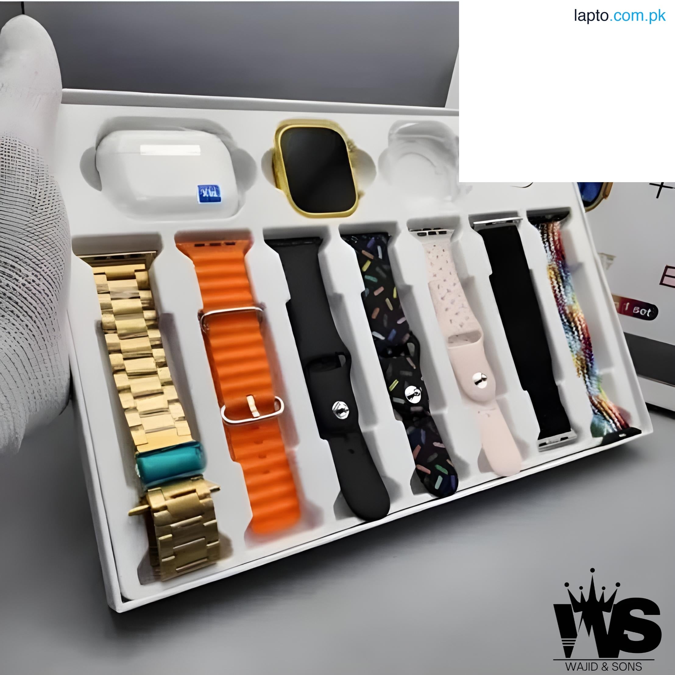 i20 Ultra Smart Watch - max suit 7 in 1 set with earbuds Charging Multi-sport Waterproof Men Women smart watch Revolutionize Your Lifestyle with the i20 Ultra Smart Watch 2.3inch large screen with 7 straps smartwatch call heart rate sleep monitoring