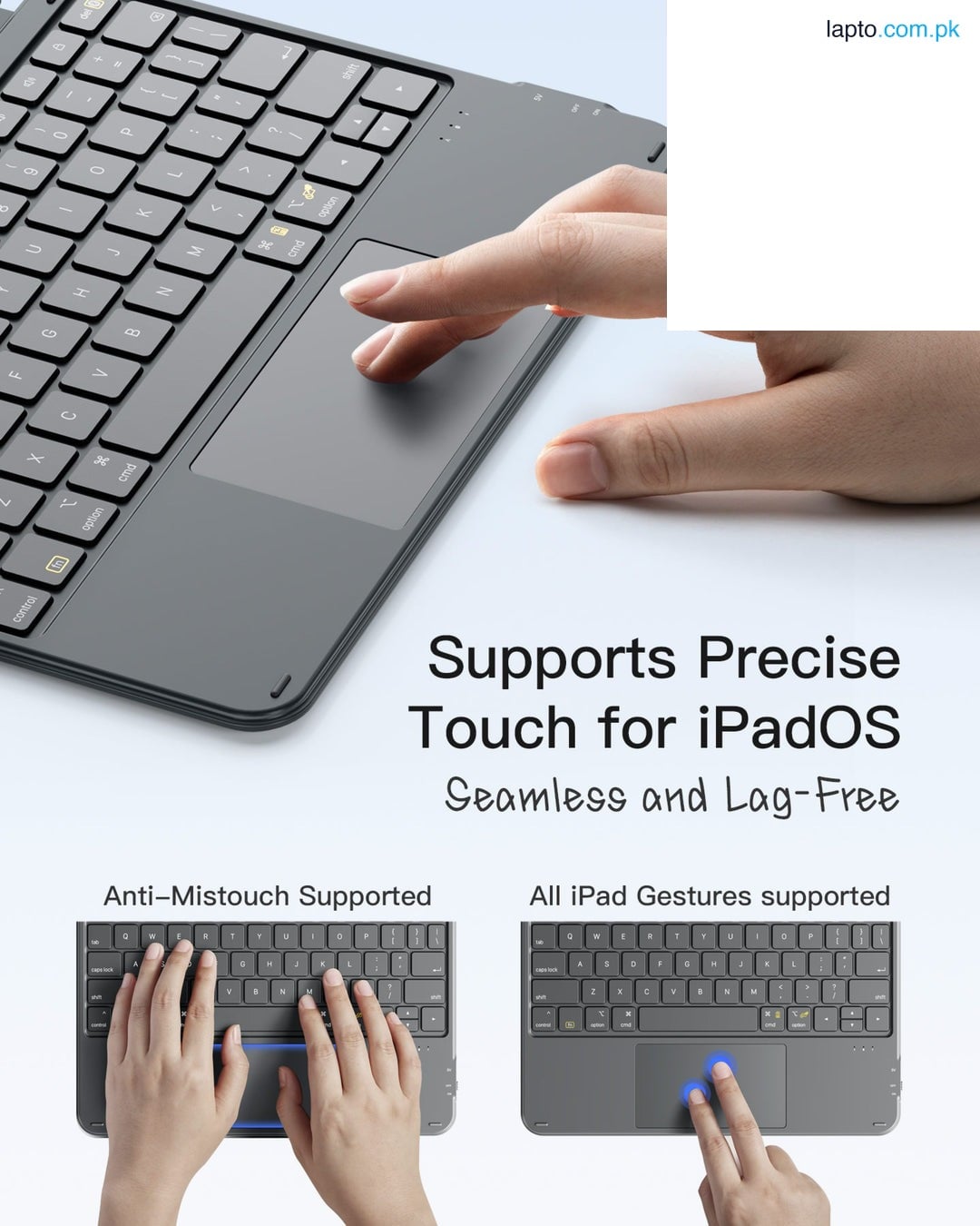 Backlit Bluetooth Wireless Keyboard W/Touchpad Mouse for Android IOS Tablets