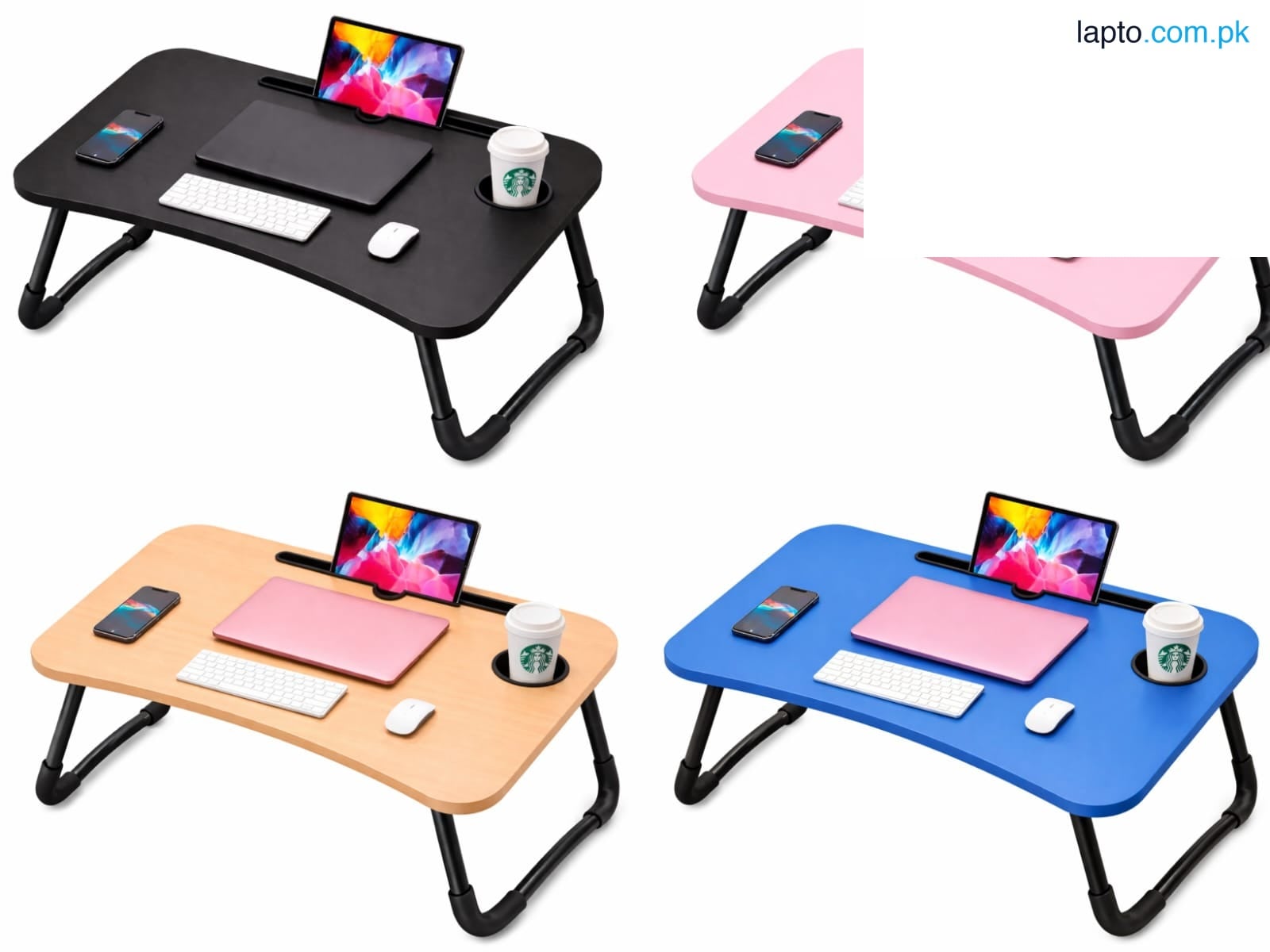 Portable Folding Laptop Table,Study Table Desk, Wooden Foldable Laptop Desk For Bed/Sofa, Tea Serving Table Stand