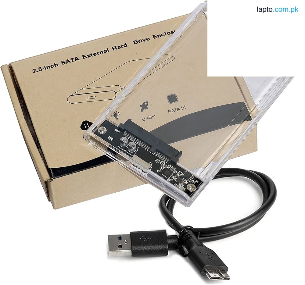 CARE CASE® USB 2.0 2.5 Inch SATA to USB External Hard Drive Enclosure HDD / SSD, Transparent Hard Disk Box Enclouser