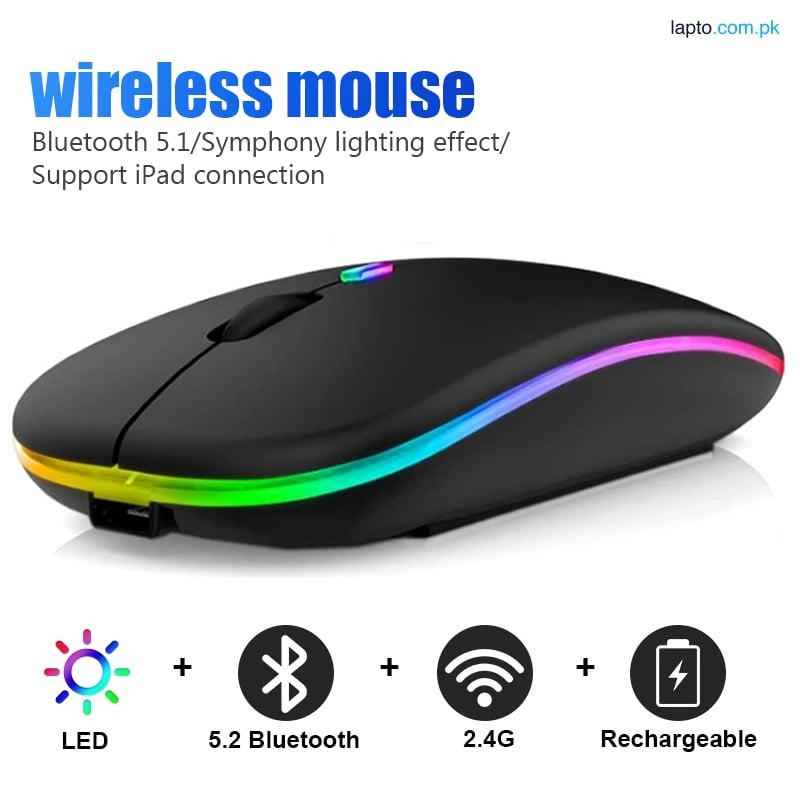Rechargeable Wireless Mouse with Comfortable Grip and High Precision Tracking for Gamers and Professionals Rechargeable Wireless RGB Gaming Mouse with Adjustable DPI Silent Button Ultra Thin USB Optical Mice