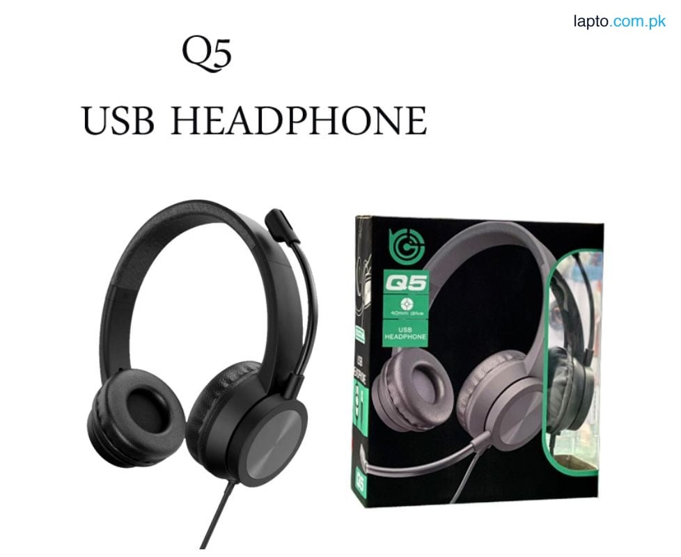 TUCCI Q5 Wired Usb Headphone With Microphone Best For Call Center/Music/Movies High Quality Sound