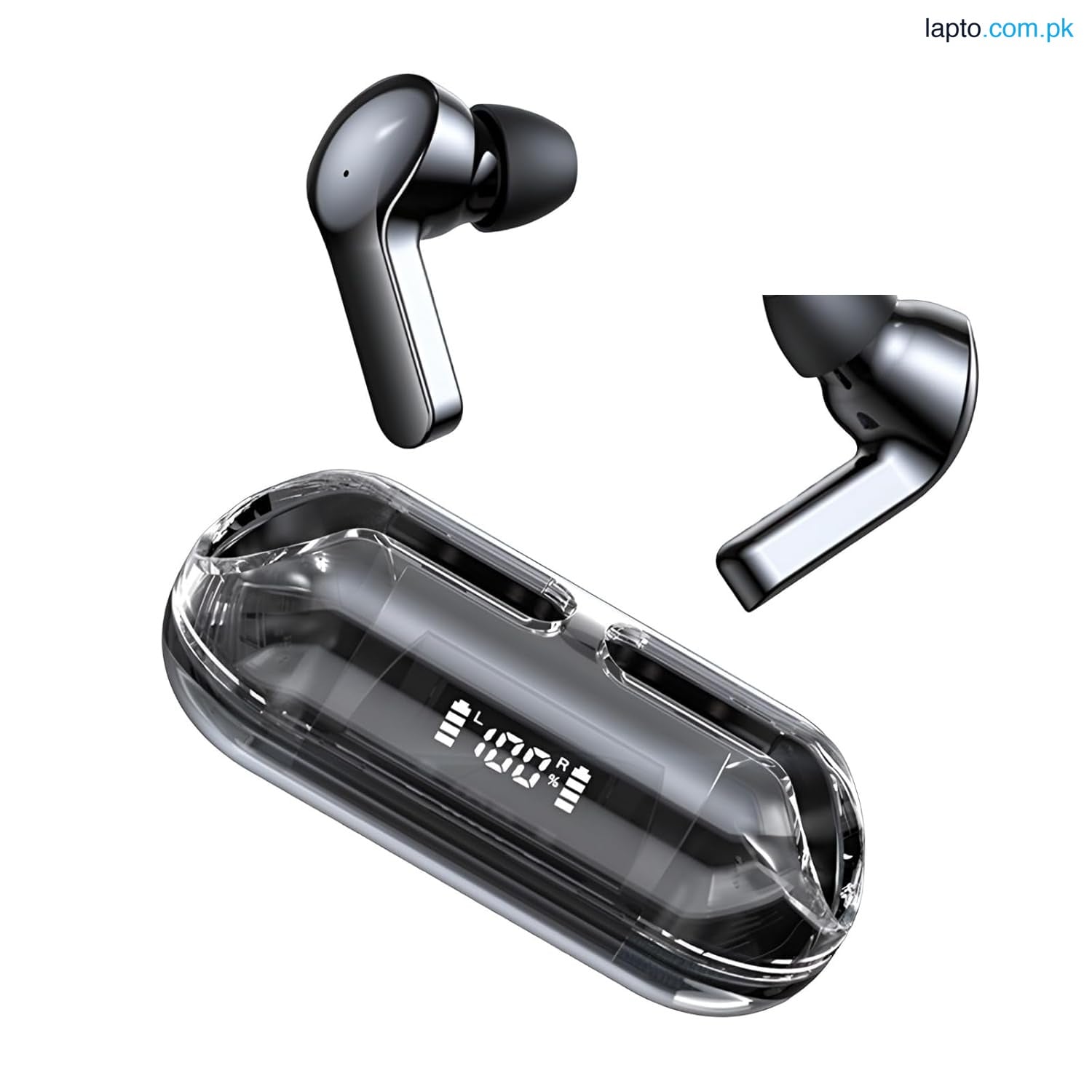 Transparent TWS Earbud, Earphone with Display, Transparent Design, 30 Hrs Playtime with Fast Charging, Bluetooth 5.3 + ENC, 13mm HD BASS Drivers, IPX7 Sweat-Proof, Built-in Mic