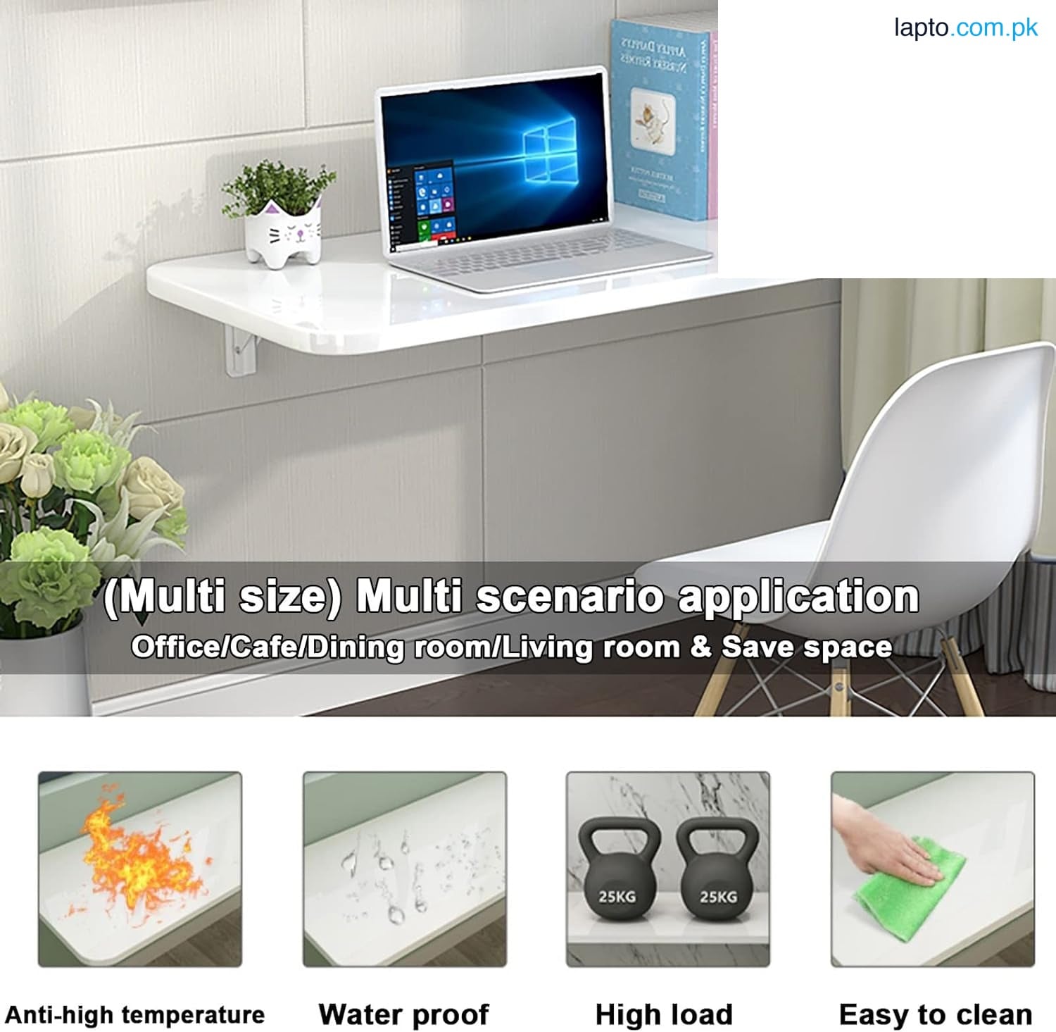 Wall Mount Folding Laptop Table/ Heavy duty Table for Kitchen & Living Room & Hallway / for Small space Special Addition to your Home