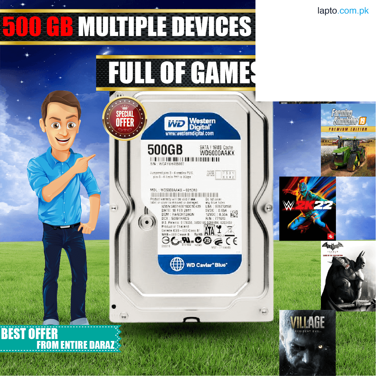 500GB Hard Disk With Full Of Free Games Inside