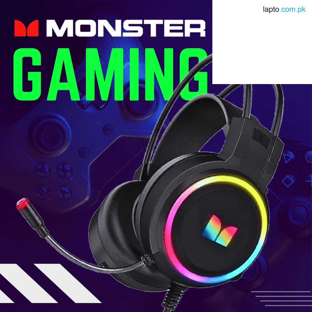 Gaming Monster Pro RGB Headset | 3D Surround Sound Deep Bass Headphones | Noise Cancelling Mic & LED Lights for PS4, PS5, Xbox One, PC, Mac & Laptop | Professional Over - Ear Gaming Gear | High-Fidelity Audio - ABID STORE