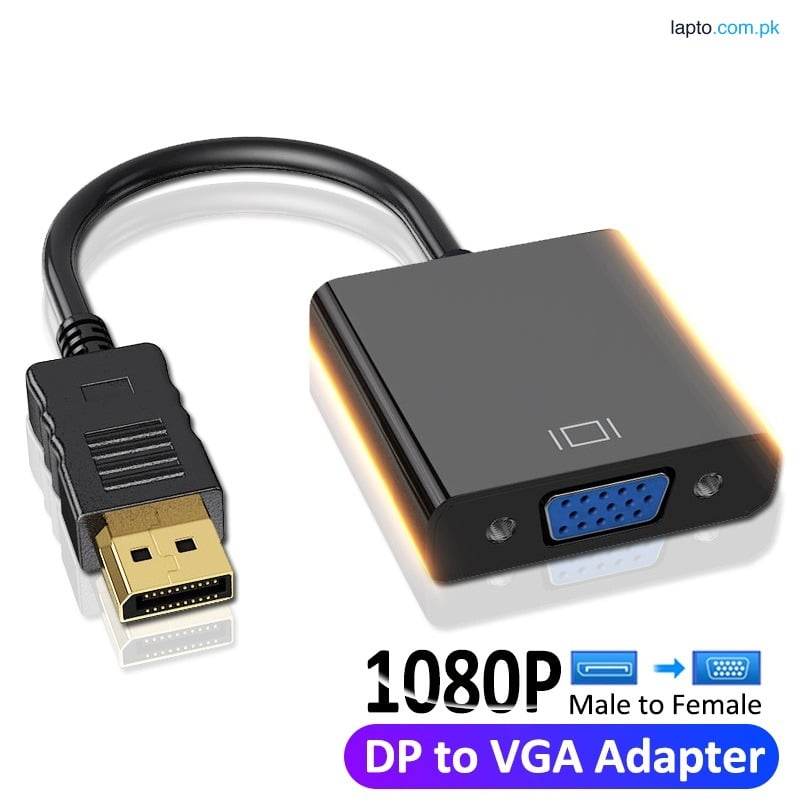 Displayport Dp to Vga Adapter Cable Male to Female Converter for Pc Computer Laptop Hdtv Monitor Projector