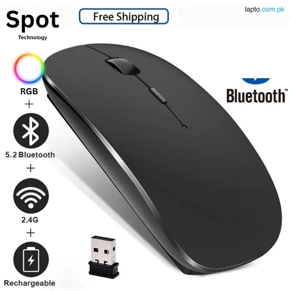 Spot Technology Rechargeable Wireless RGB Mouse Bluetooth Mouse Computer Ergonomic Mini Usb Mause 2.4Ghz Silent Macbook Optical Mice For Laptop Pc