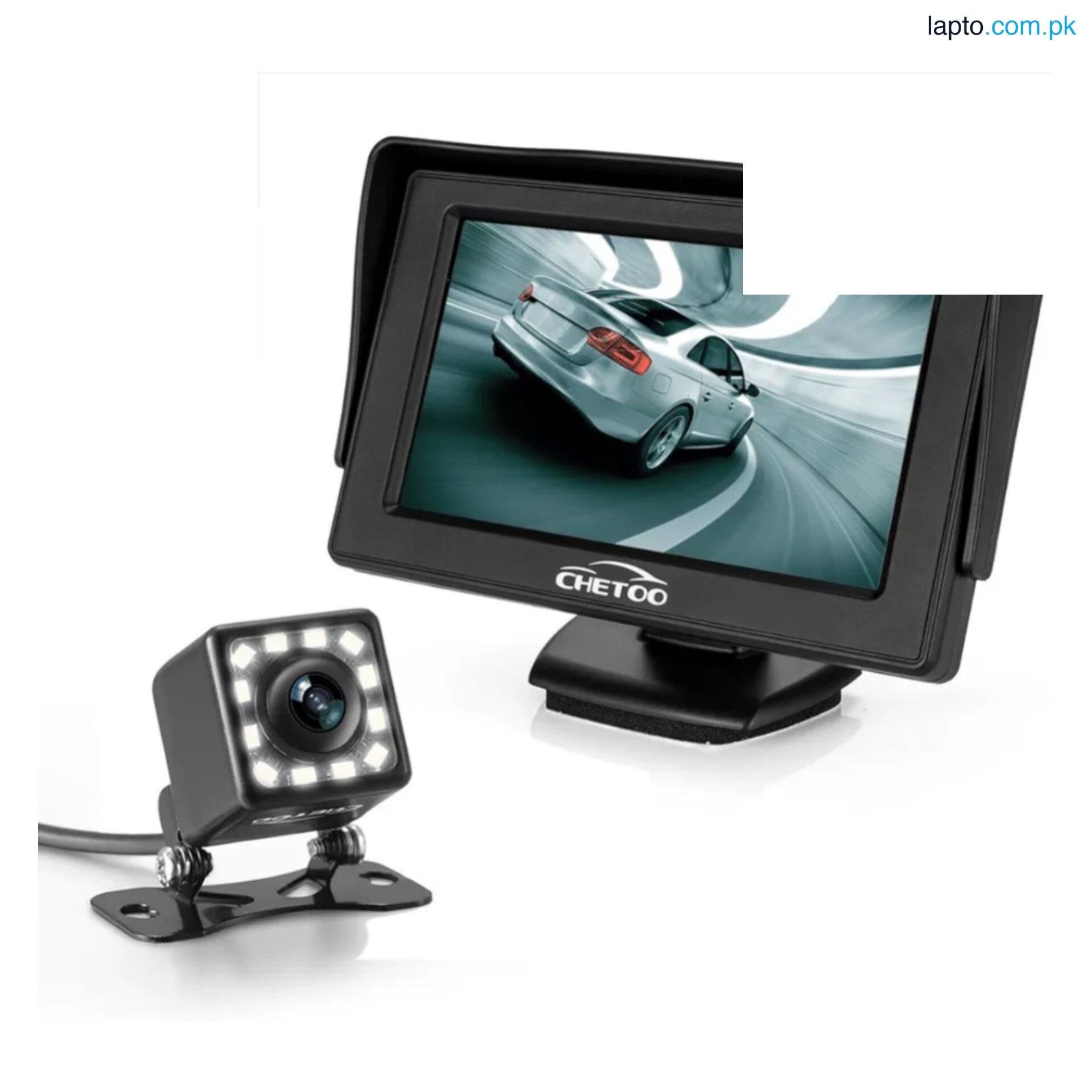 CHETOO Rear back camera for car with 4.3 Inch LCD Screen | Night Vision back camera car with 12 LED Lights | 170° Wide Angle back camera for car with lcd, Waterproof back camera with screen, HD back camera for car for Alto, Mehran, Corolla, Honda City |