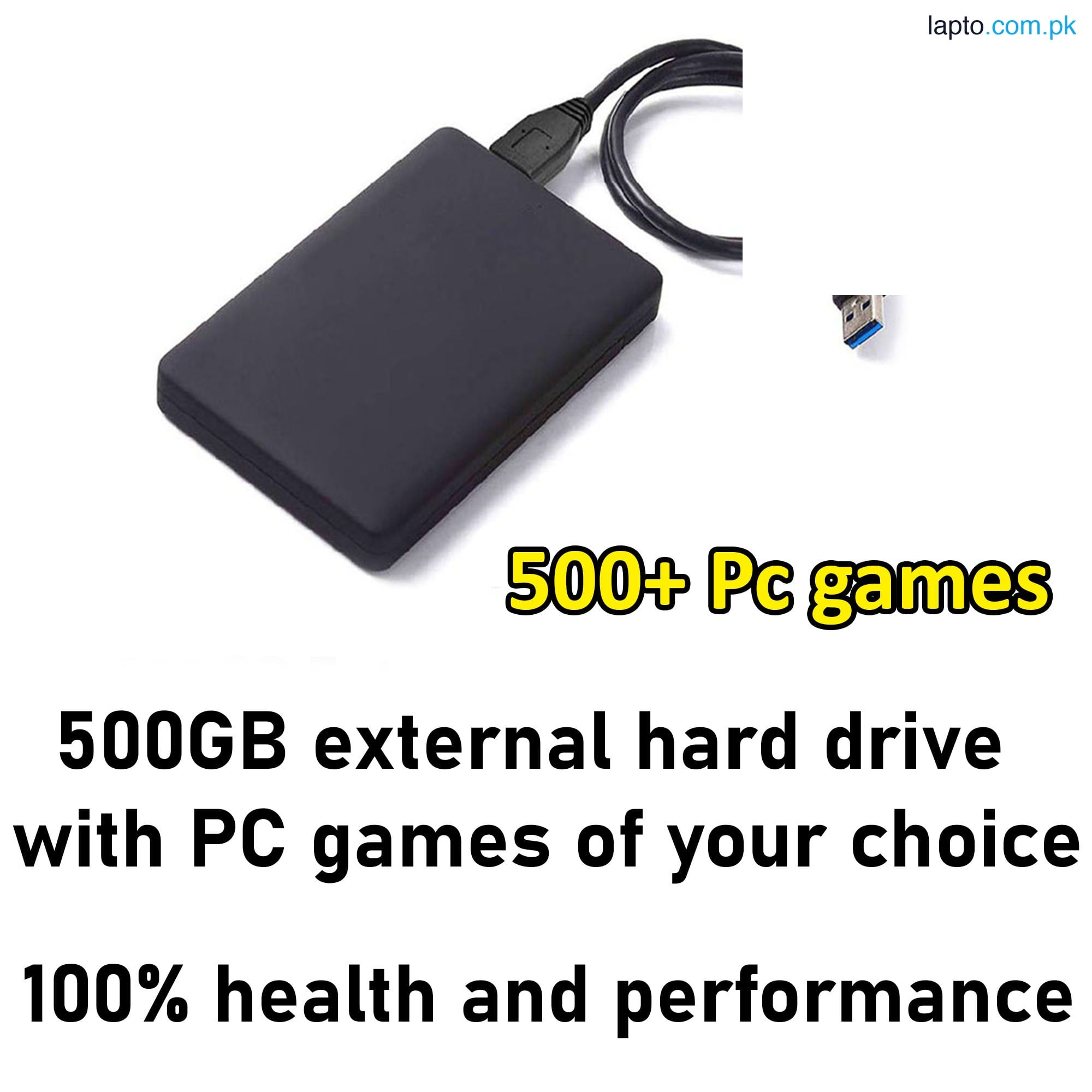500GB External Hard Drive With Full of PC Games + Free USB Cable - 100% Working And Original Games