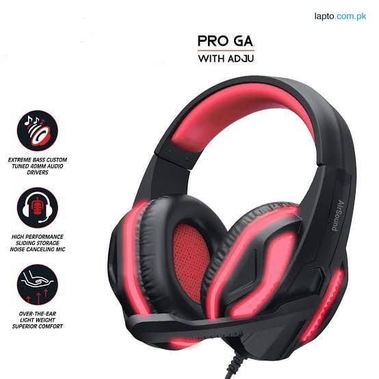 RGB GAMING HEADPHONE WIRED 3.5MM PIN WITH ADJUSTABLE MIC VERY COMFORTABLE BEST FOR GAMERS & CASUAL USE.