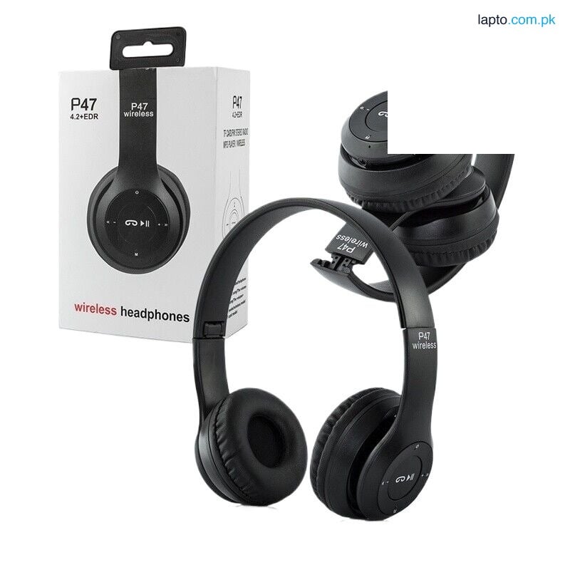 P47 Buetooth headphones - P47 Foldable Headset with Microphone - P47 Wireless Bluetooth Stereo Headphones - Built-in Mic compatible for all Android Devices and PC