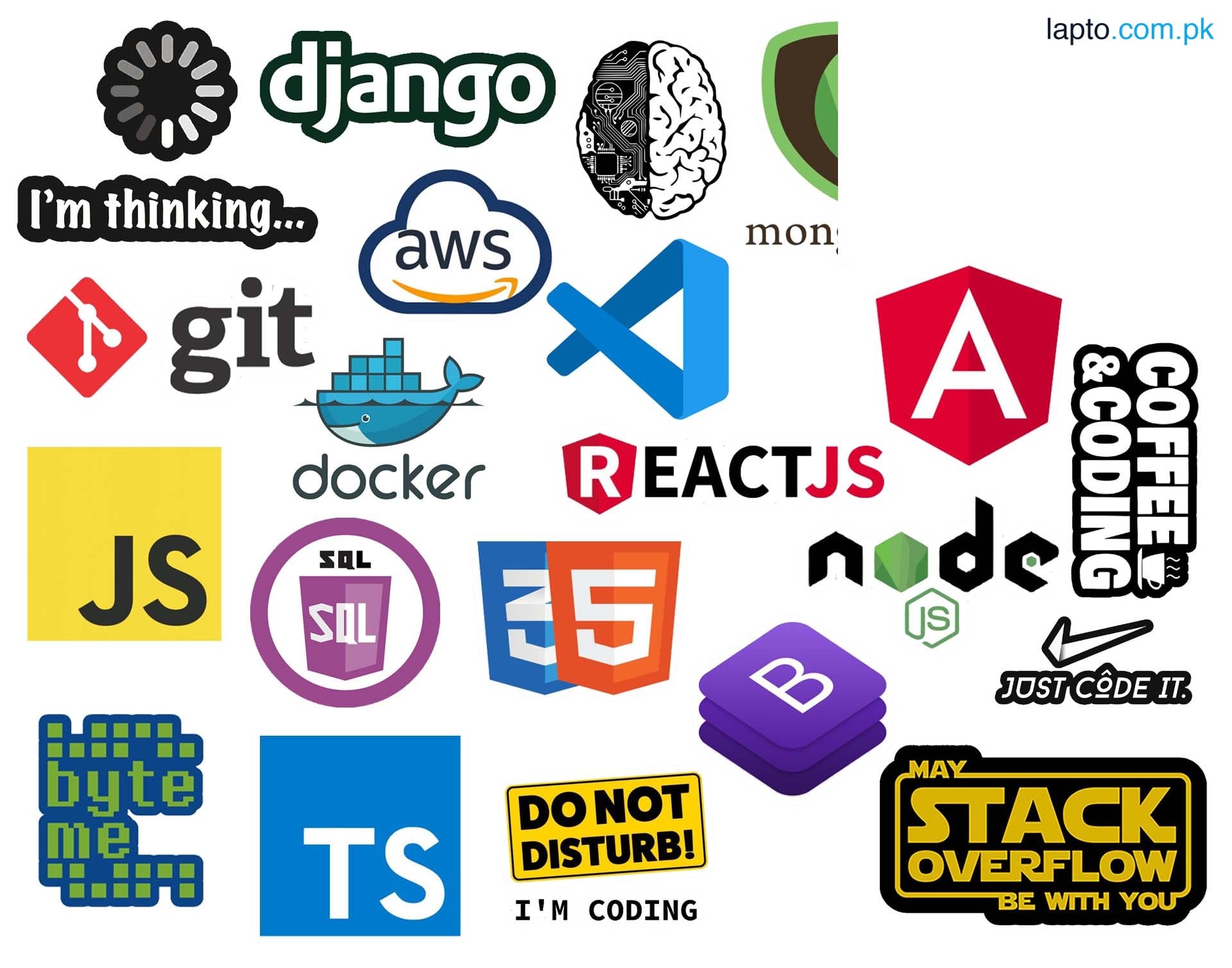 Enhance Your Tech Style: Pack of 22 Bright and Glossy Programming Stickers for Laptop, Mobile, Water Bottles, Notebook, and More! Elevate Your Workspace with Vibrant Coding Designs - Perfect for Developers, Tech Enthusiasts, and Creatives