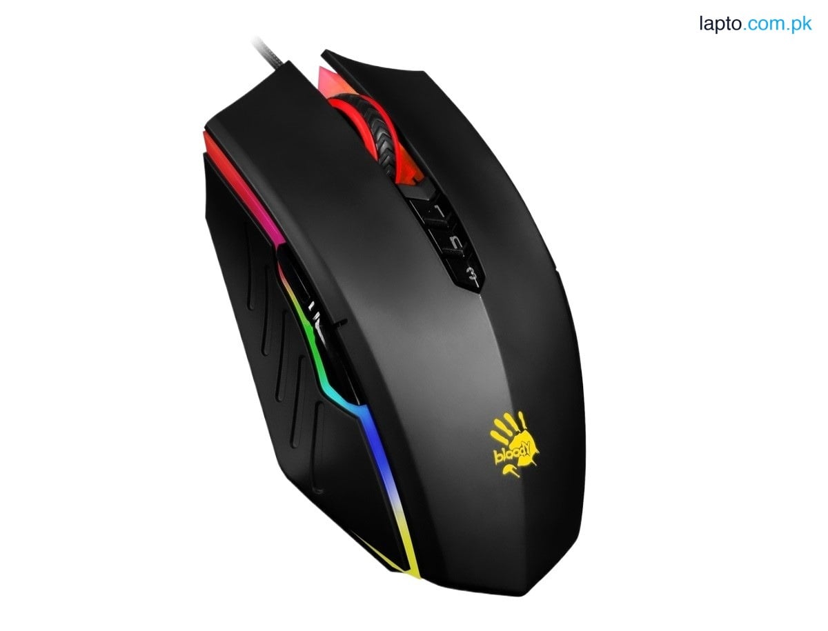 BLOODY A70 DRAG CLICK GAMING MOUSE - CRACK - 6200 CPI - Ultra Core Activated - 1000Hz Report Rate - Metal X'Glide Armor Boot - Ambidextrous Fit