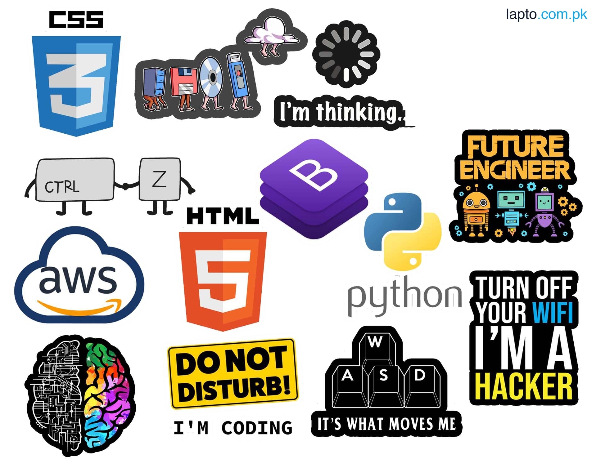 Tech programming stickers, coding stickers, developer stickers, bright stickers,programming decals stickers which make your stuff more attractive and beautiful, Pack of 14 stickers