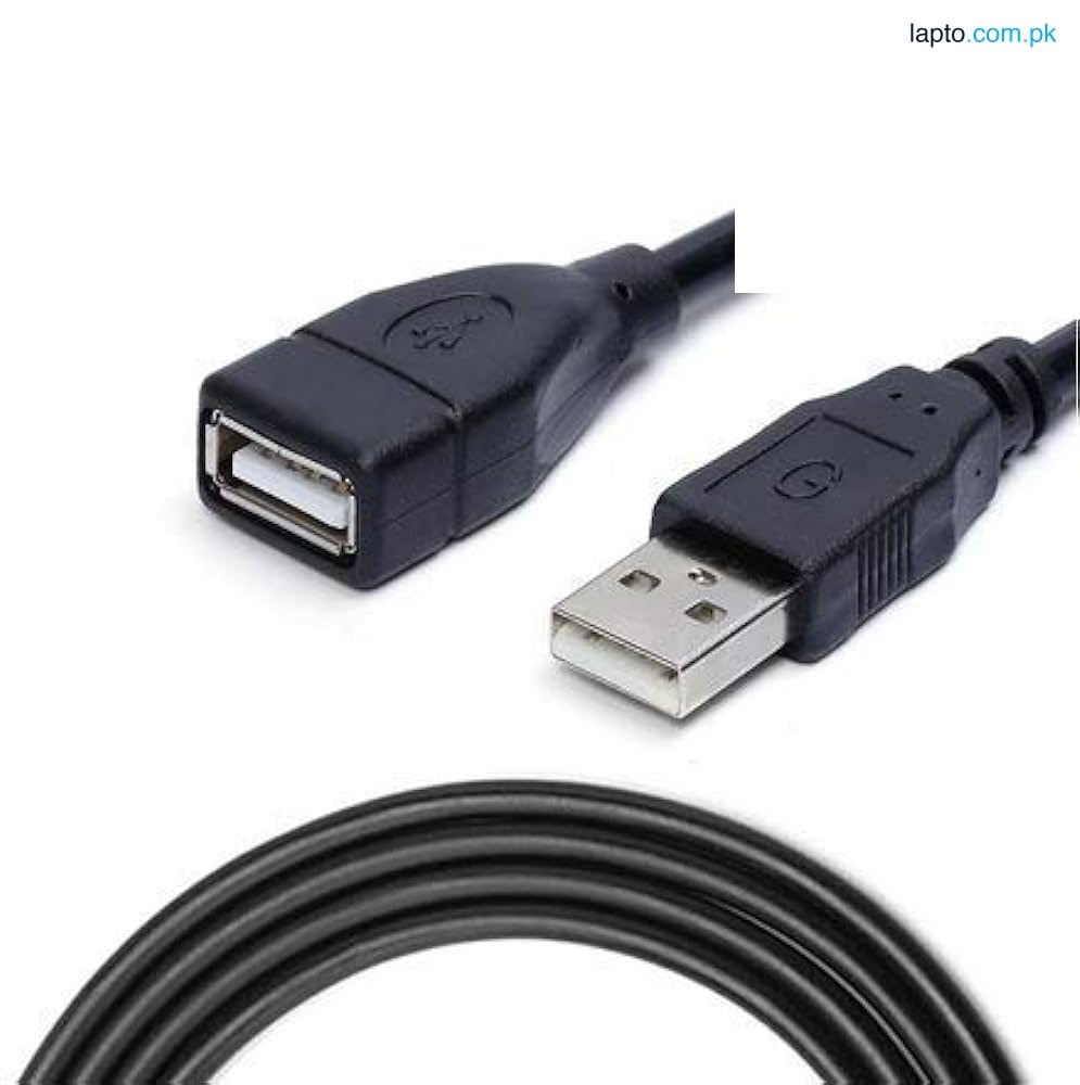 USB Extension Cable in Black for Webcam, VR Headset, Printer, Hard Drive and More