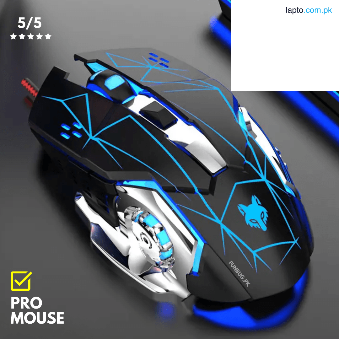 Premium Gaming Mouse RGB with 6 Buttons & 3200dpi Control - Breathing LED Light Optical Mouse with MousePad & Side Buttons for PC, Gaming, Laptop, Pubg, Mobile - By FunBug