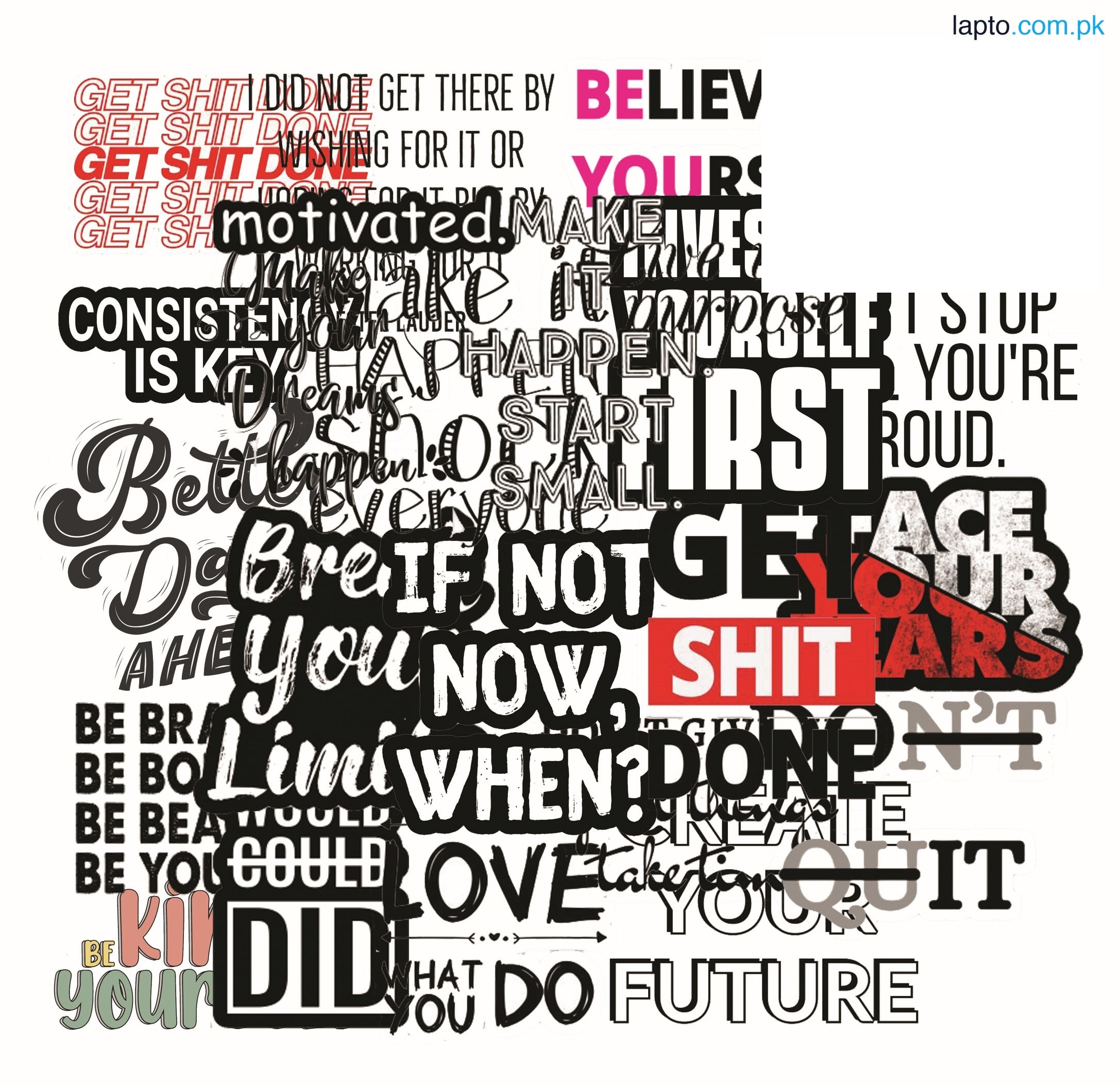 Multiple Motivational Stickers Of Your Choice Available in Single, Pack of 3, 5, 8. 12, 15 Best Quality Aesthetic Cool Stickers For Laptops and Mobile Covers