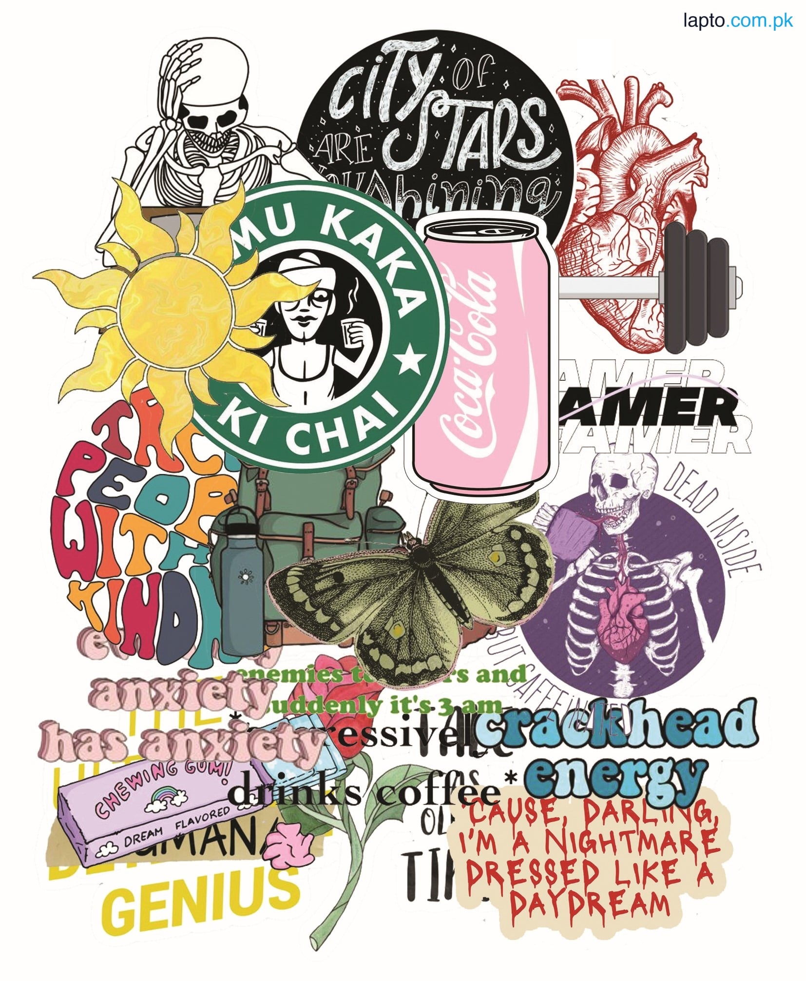 Multiple Aesthetic Stickers Of Your Choice Available in Single, Pack of 3, 5, 8. 12, 15 Best Quality Aesthetic Cool Stickers For Laptops Mobile Covers